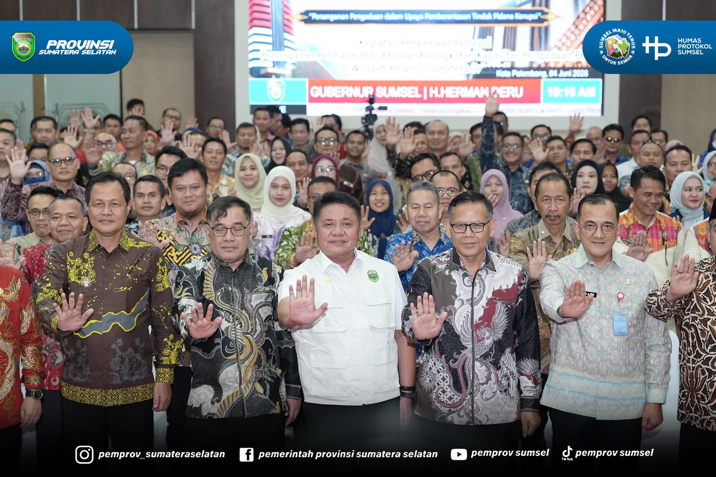 PALEMBANG – Gubernur Sumatera Selatan (Sumsel) Dr. H. Herman Deru mengatakan Penandatanganan Perjanjian Kerjasama antara KPK dan Pemprov Sumsel tentang Penanganan Pengaduan dalam Upaya Pemberantasan Tindak Pidana Korupsi dan Kegiatan Penyamaan Per...