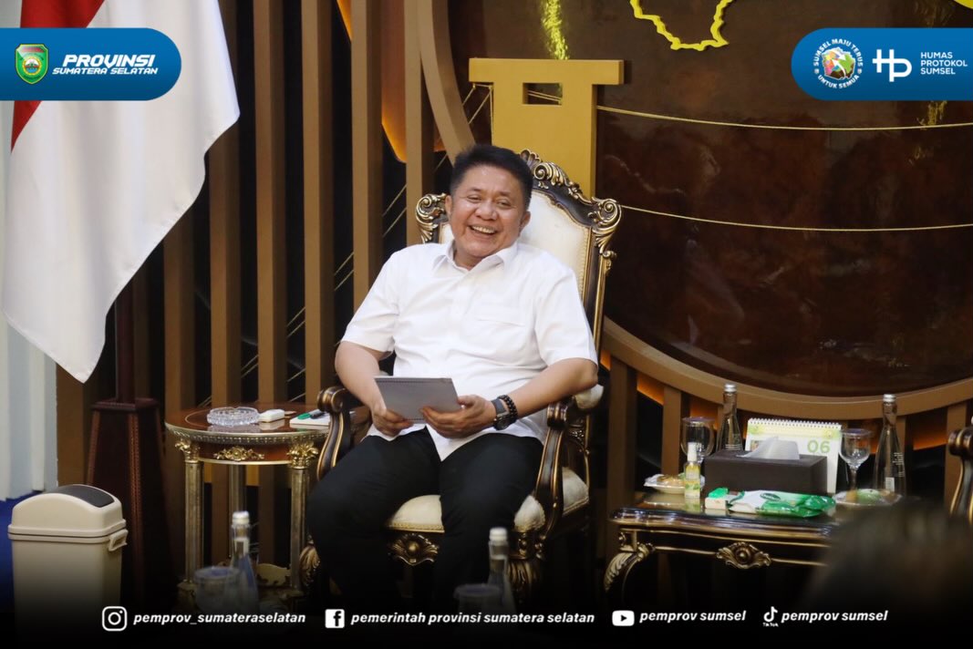 Palembang - Gubernur Sumatera Selatan Herman Deru menerima audiensi Kepala Kanwil Ditjen Pajak Sumsel Babel sekaligus Kepala Perwakilan Kemenkeu Sumsel Retno Sri Sulistyani beserta di Ruang Tamu Gubernur, Kamis (04/06/26).