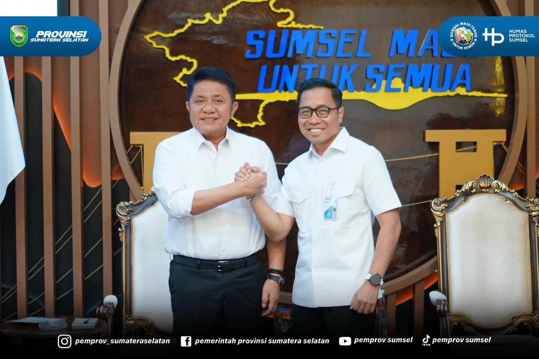 Palembang - Gubernur Sumatera Selatan (Sumsel) H. Herman Deru menerima audiensi jajaran BPJS Ketenagakerjaan Kantor Wilayah Sumatera Bagian Selatan dalam rangka silaturahmi sekaligus pamit tugas Kepala Kantor Wilayah BPJS Ketenagakerjaan Sumsel, M...
