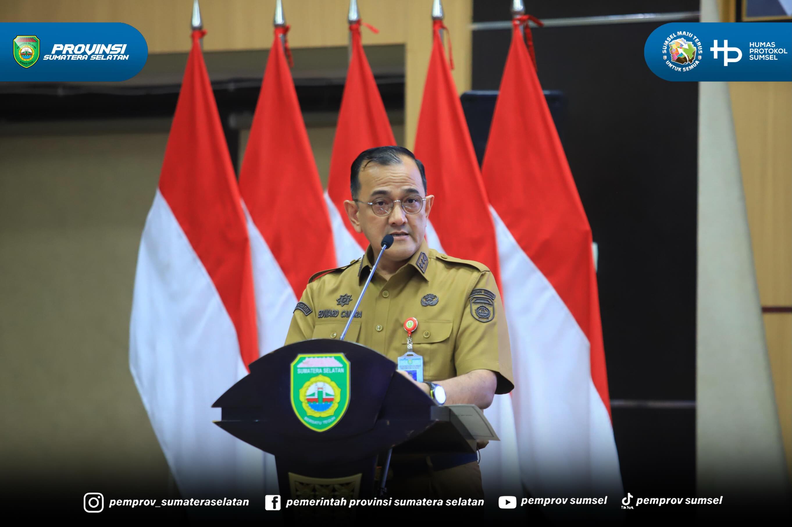 PALEMBANG – Sekretaris Daerah Pemerintah Provinsi Sumatera Selatan, Dr. H. Edward Candra, menegaskan pentingnya pelaksanaan konsolidasi pengadaan barang dan jasa sebagai upaya meningkatkan efisiensi belanja pemerintah, memperkuat penggunaan produk...