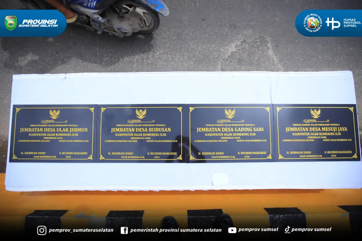 OKI – Gubernur Sumatera Selatan (Sumsel), Dr. H. Herman Deru, menempuh perjalanan darat bersama puluhan anggota komunitas kendaraan listrik untuk meresmikan jembatan penghubung di Desa Ulak Jermun, Kecamatan SP Padang, Kabupaten Ogan Komering Ilir...