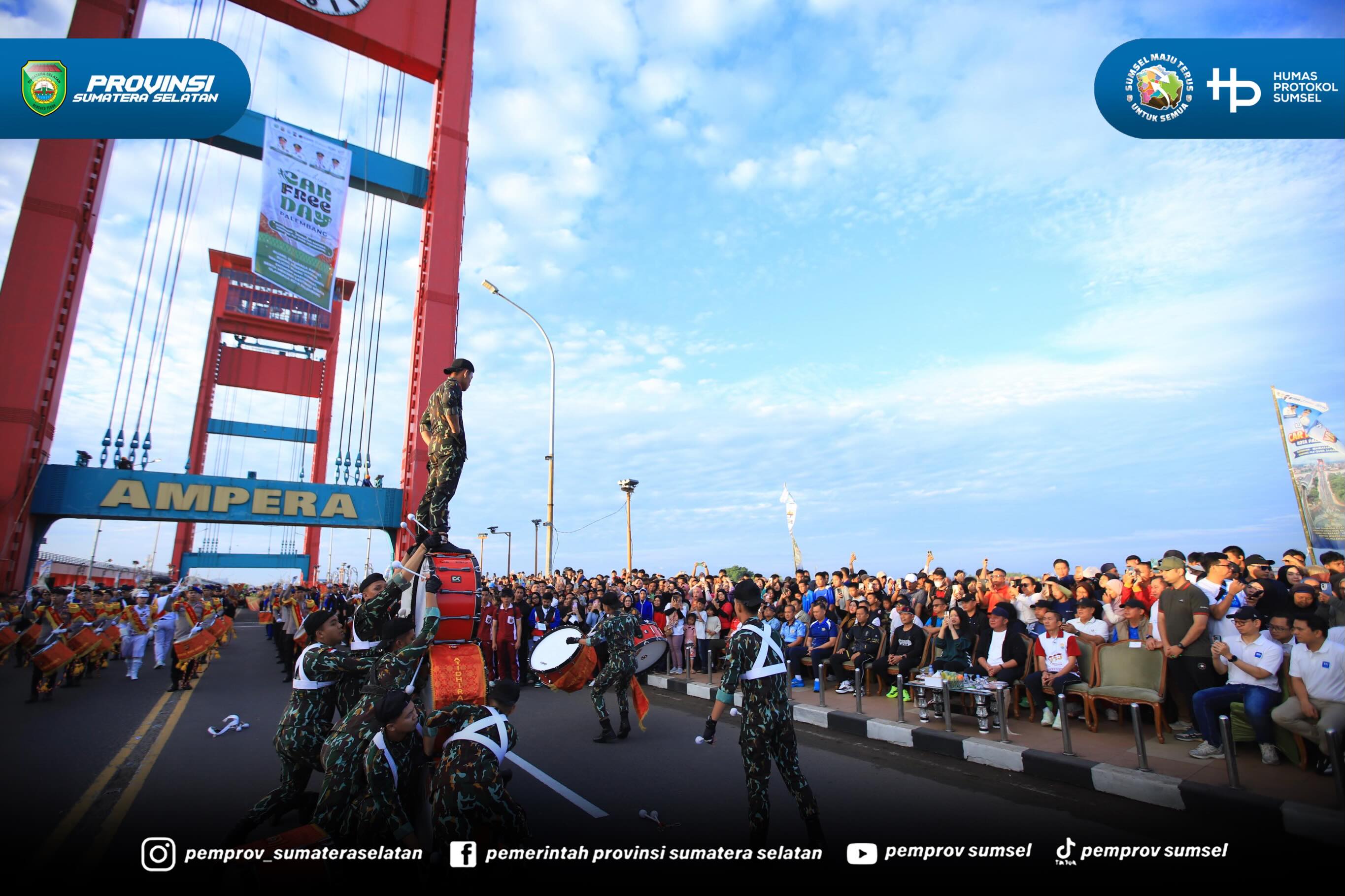 PALEMBANG – Gubernur Sumatera Selatan H. Herman Deru secara resmi melaunching Car Free Day (CFD) di kawasan Jembatan Ampera, Minggu (14/6/2026).