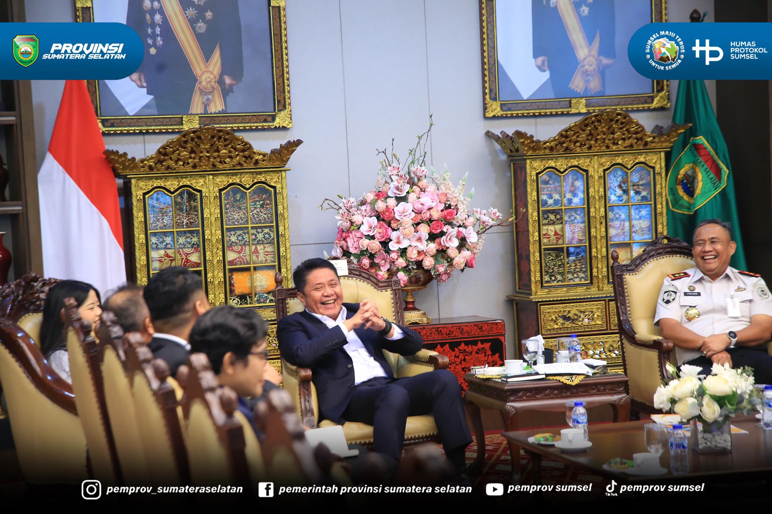 PALEMBANG – Gubernur Sumatera Selatan (Sumsel) H. Herman Deru menerima audiensi Kepala Kantor Wilayah Direktorat Jenderal Pemasyarakatan (Ditjenpas) Sumsel, Yulius Sahruzah, beserta jajaran di Griya Agung, Palembang, Senin (15/6/2026).