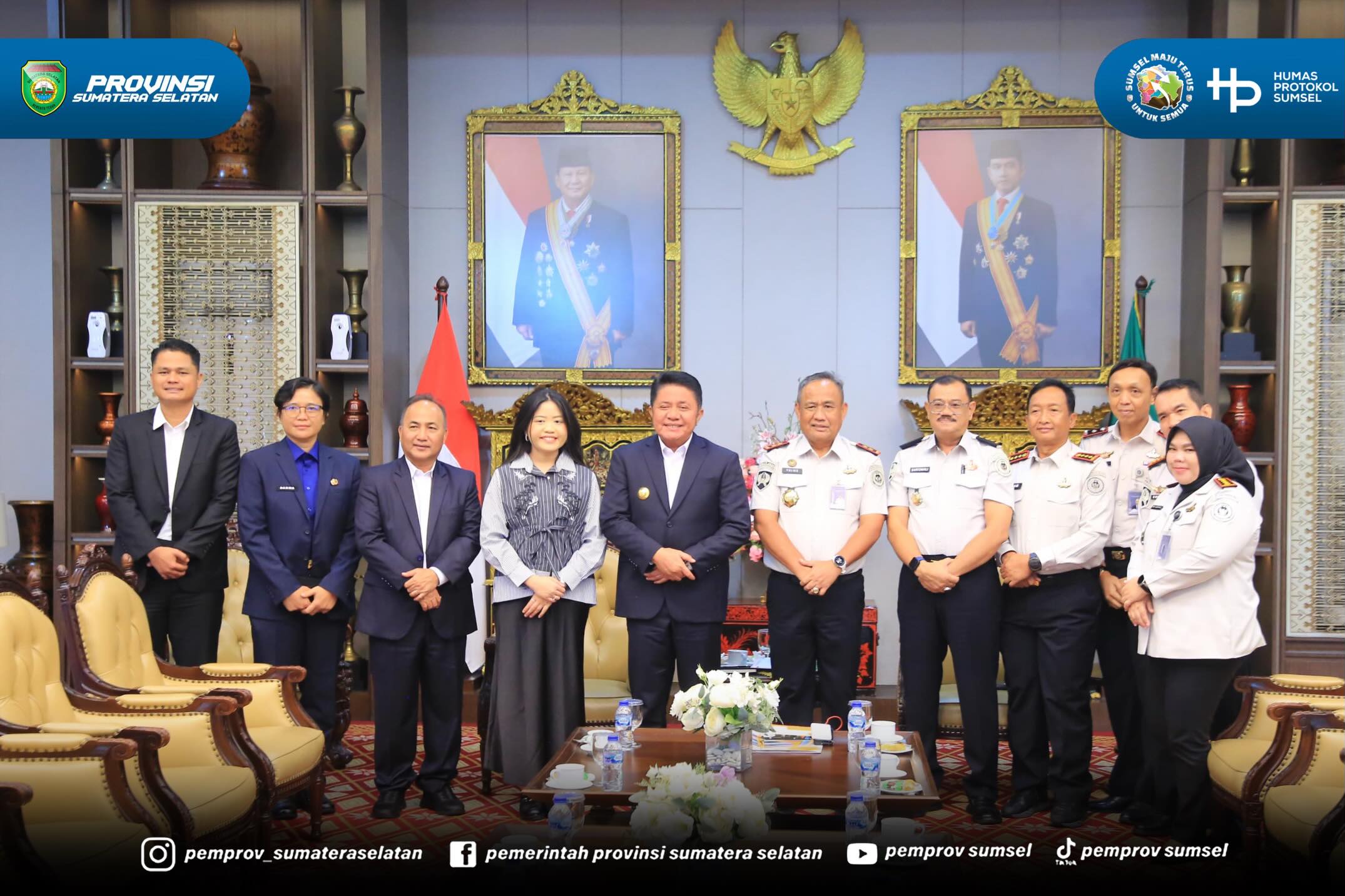PALEMBANG – Gubernur Sumatera Selatan (Sumsel) H. Herman Deru menerima audiensi Kepala Kantor Wilayah Direktorat Jenderal Pemasyarakatan (Ditjenpas) Sumsel, Yulius Sahruzah, beserta jajaran di Griya Agung, Palembang, Senin (15/6/2026).