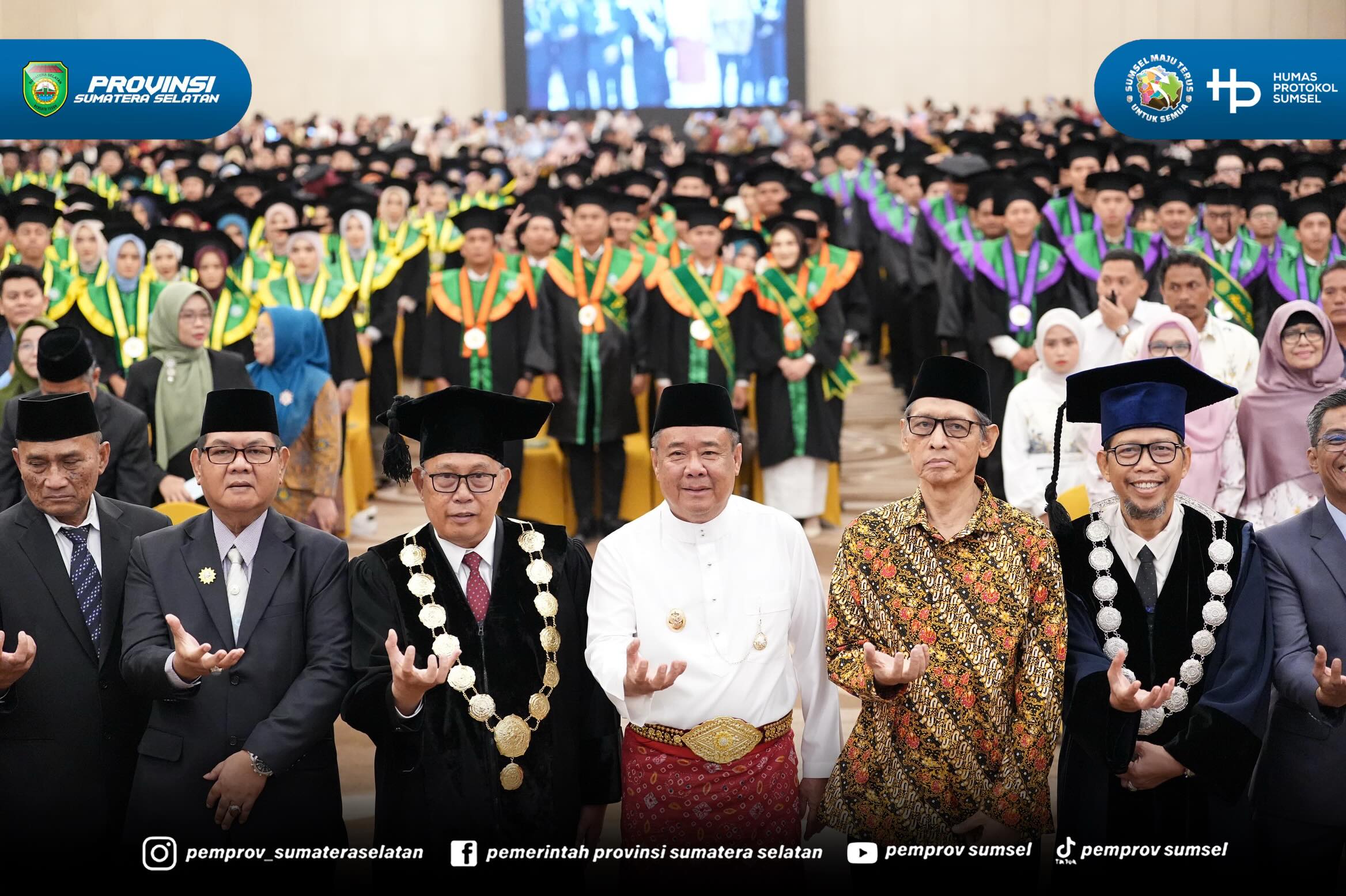 PALEMBANG – Wakil Gubernur Sumatera Selatan (Wagub Sumsel) H. Cik Ujang menghadiri Wisuda ke-80 sekaligus Milad ke-47 Universitas Muhammadiyah Palembang (UMP) yang digelar di Hotel Wyndham Palembang, Rabu (17/6/2026).
