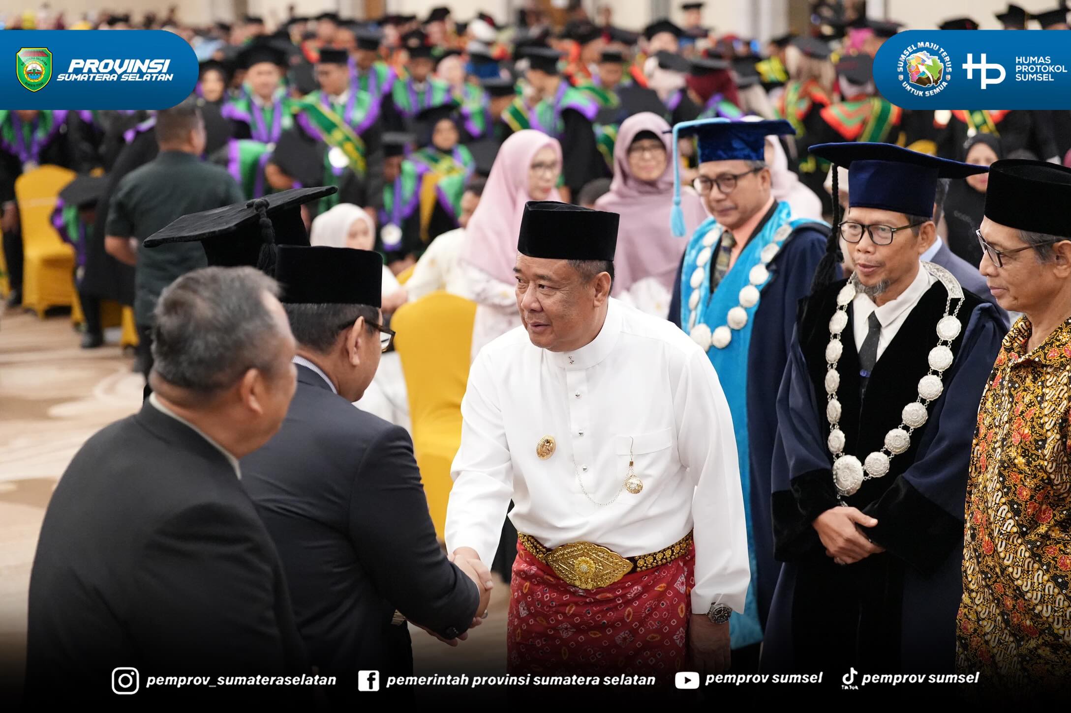 PALEMBANG – Wakil Gubernur Sumatera Selatan (Wagub Sumsel) H. Cik Ujang menghadiri Wisuda ke-80 sekaligus Milad ke-47 Universitas Muhammadiyah Palembang (UMP) yang digelar di Hotel Wyndham Palembang, Rabu (17/6/2026).