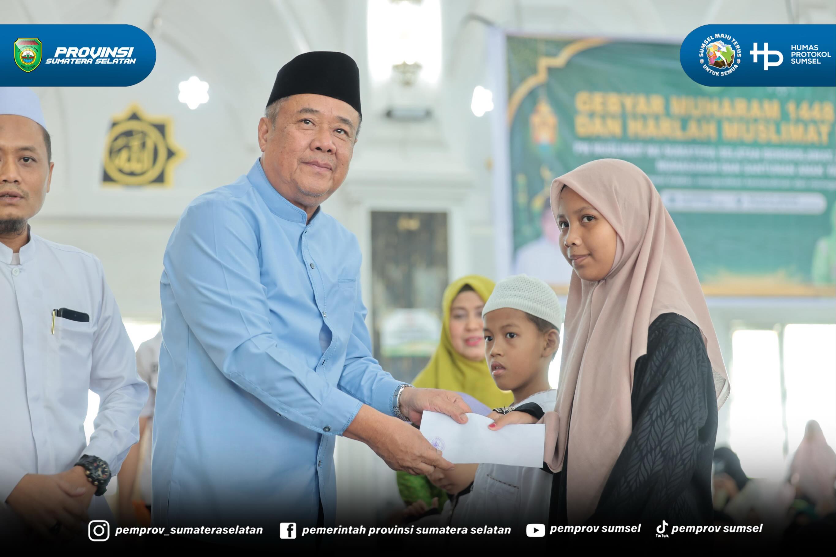 Palembang – Wakil Gubernur Sumatera Selatan (Sumsel) H. Cik Ujang menghadiri Gebyar Muharam 1448 Hijriah dan Hari Lahir (Harlah) Muslimat Nahdlatul Ulama (NU) ke-80 yang digelar di Masjid Al-Anshor Palembang, Rabu (17/6/2026).
