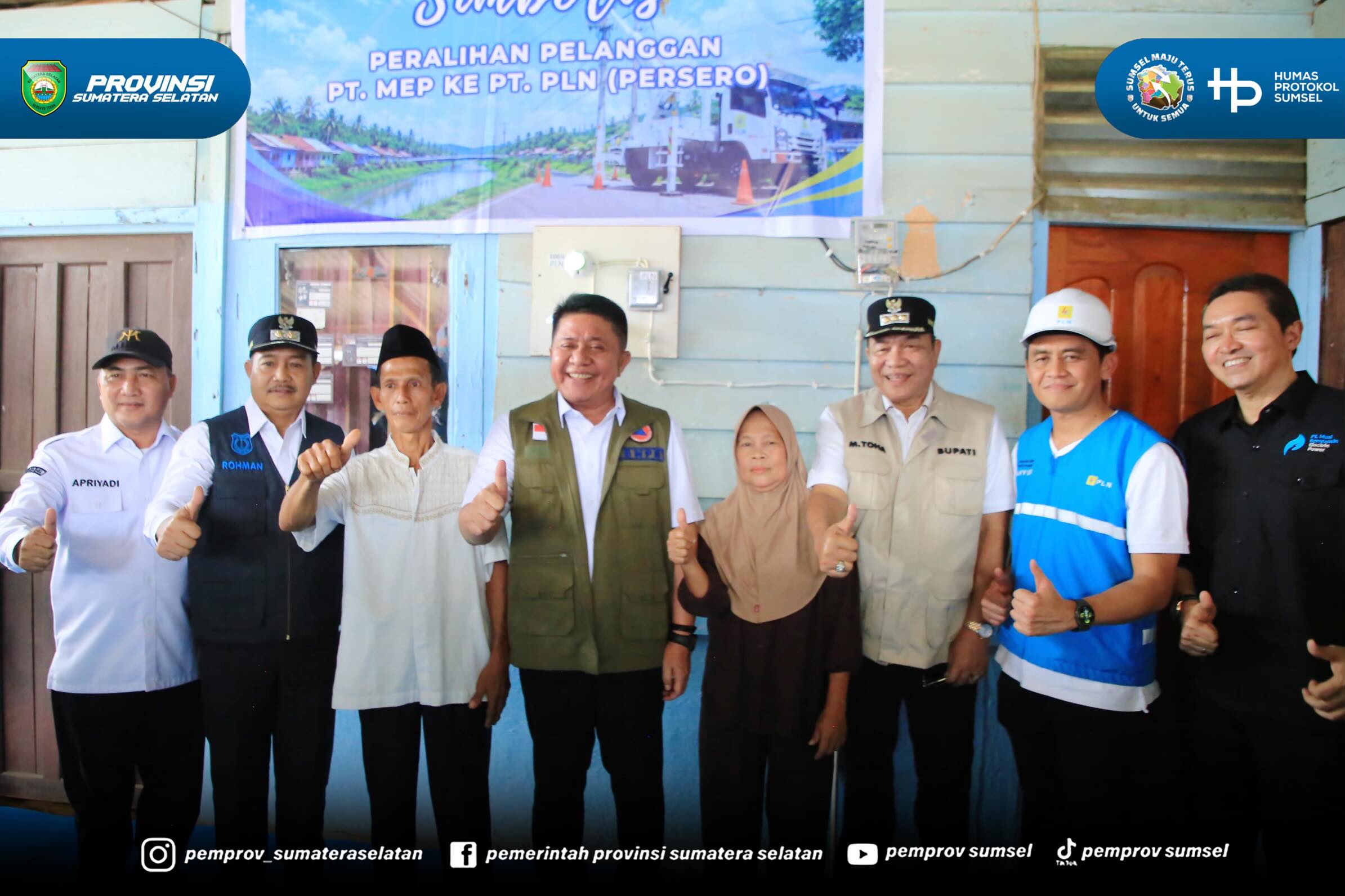 Musi Banyuasin – Gubernur Sumatera Selatan (Sumsel) Dr. H. Herman Deru meresmikan peralihan pelanggan PT Muba Electric Power (MEP) ke PT PLN (Persero) di Desa Air Putih Ulu, Kecamatan Plakat Tinggi, Kabupaten Musi Banyuasin (Muba), Jumat (19/6/2026).