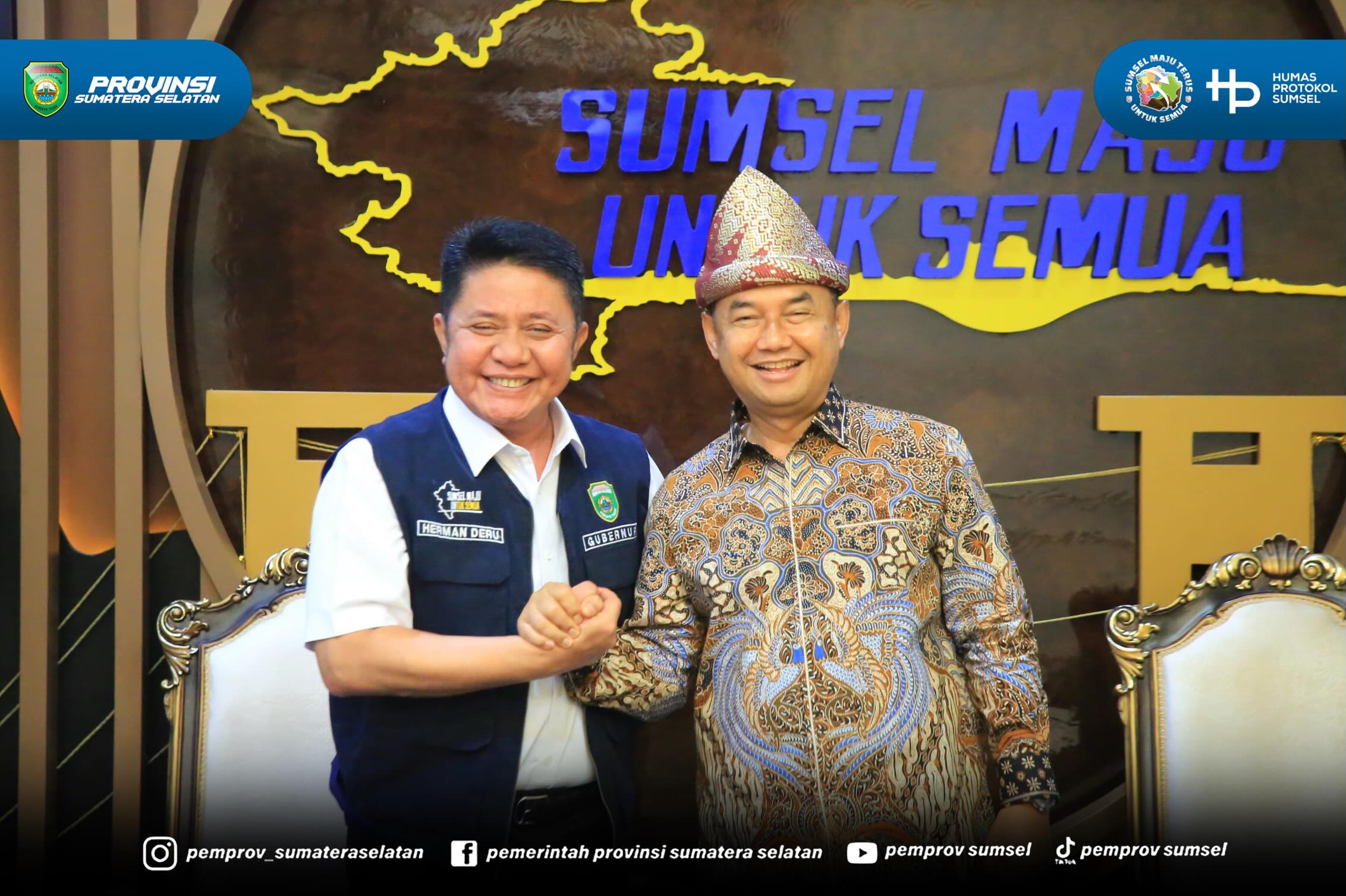 Palembang - Gubernur Sumatera Selatan (Sumsel) H. Herman Deru menerima audiensi jajaran Direksi PT Bukit Asam (PTBA) di Ruang Tamu Gubernur Sumsel, Kamis (25/6/2026). Pertemuan tersebut menjadi momentum memperkuat sinergi antara Pemerintah Provins...