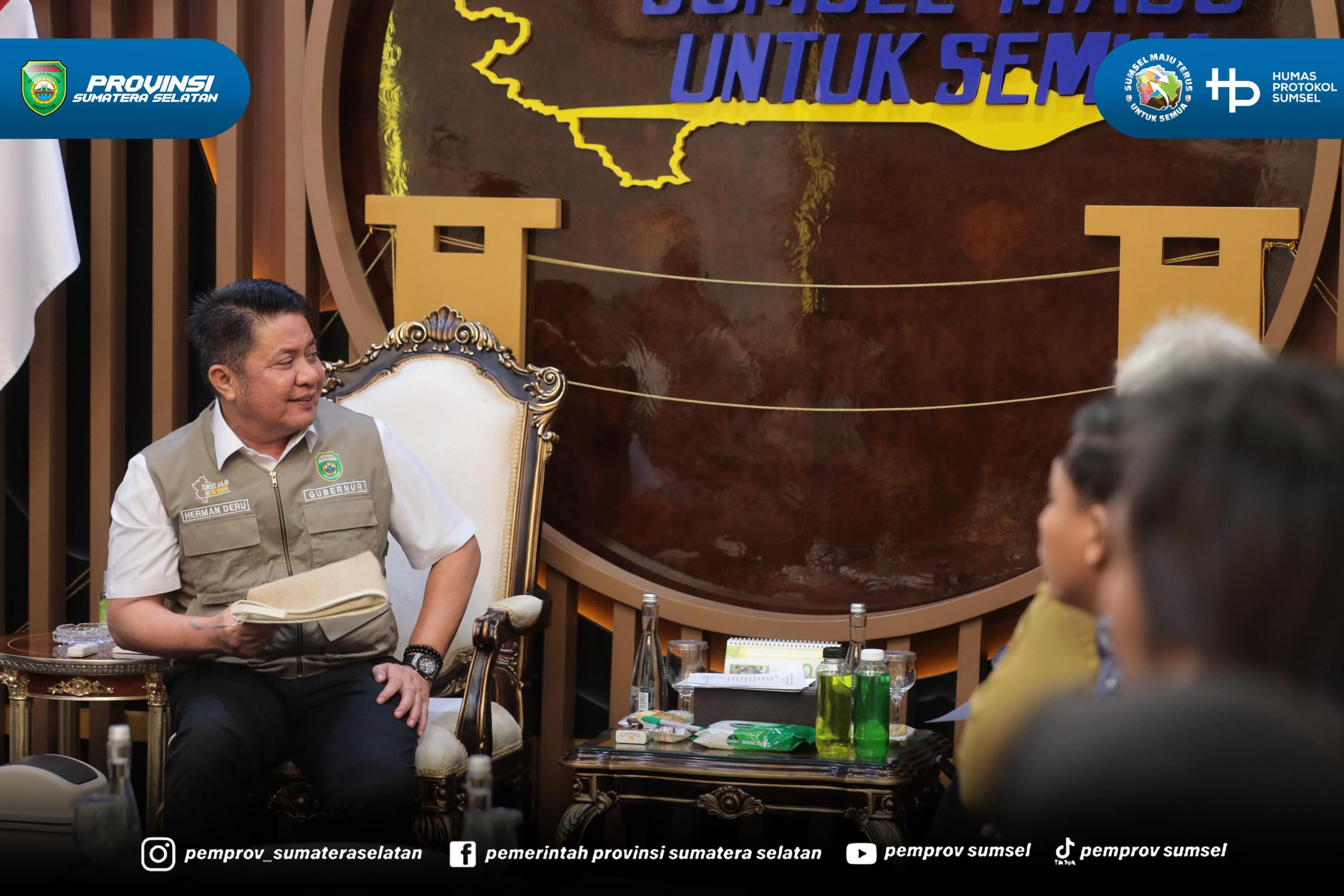 PALEMBANG – Gubernur Sumatera Selatan (Sumsel) H. Herman Deru menerima audiensi Pengurus Yayasan Sharing Disability Indonesia (YSDI) Sumsel dalam rangka silaturahmi sekaligus membahas pengembangan ekosistem produk penyandang disabilitas di Sumsel,...