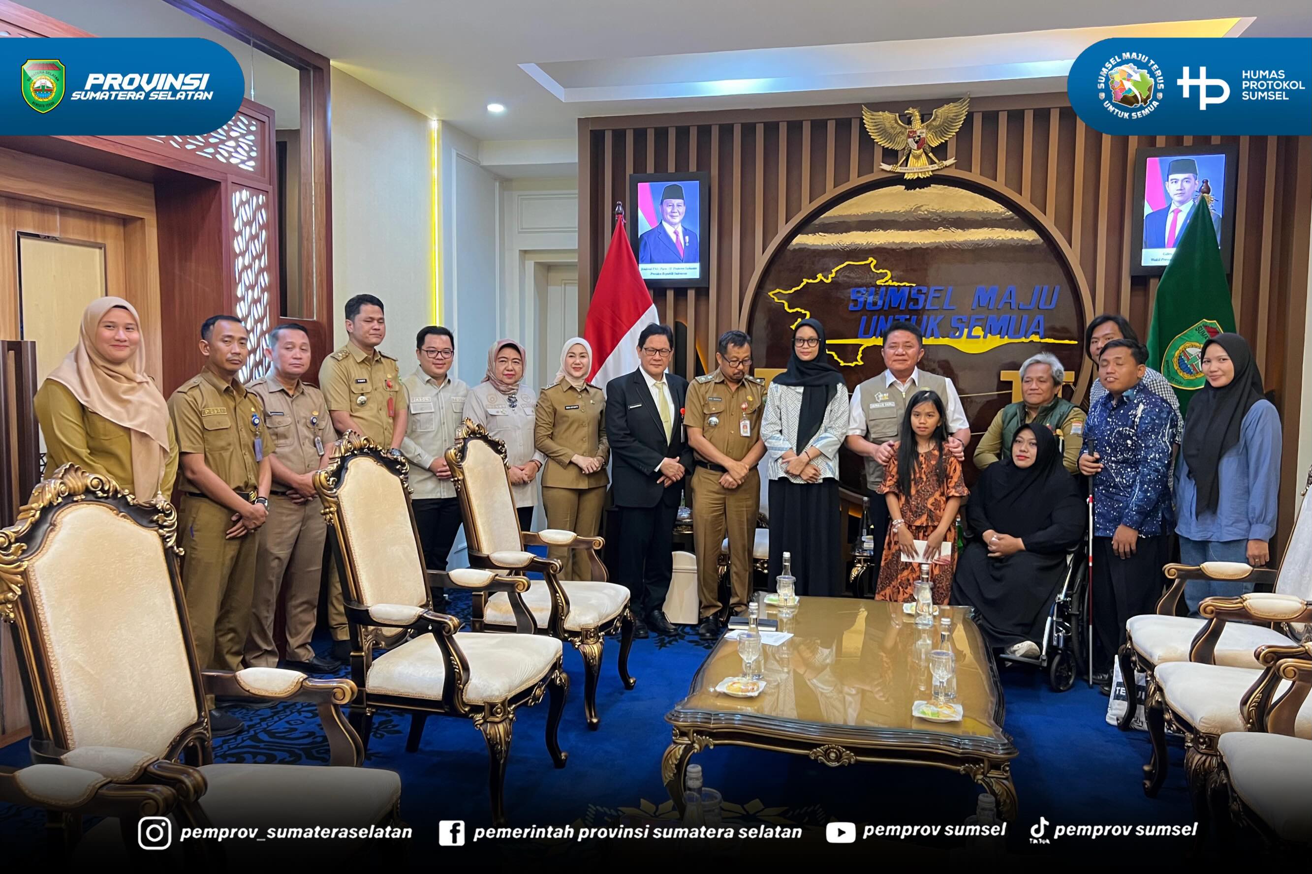 PALEMBANG – Gubernur Sumatera Selatan (Sumsel) H. Herman Deru menerima audiensi Pengurus Yayasan Sharing Disability Indonesia (YSDI) Sumsel dalam rangka silaturahmi sekaligus membahas pengembangan ekosistem produk penyandang disabilitas di Sumsel,...