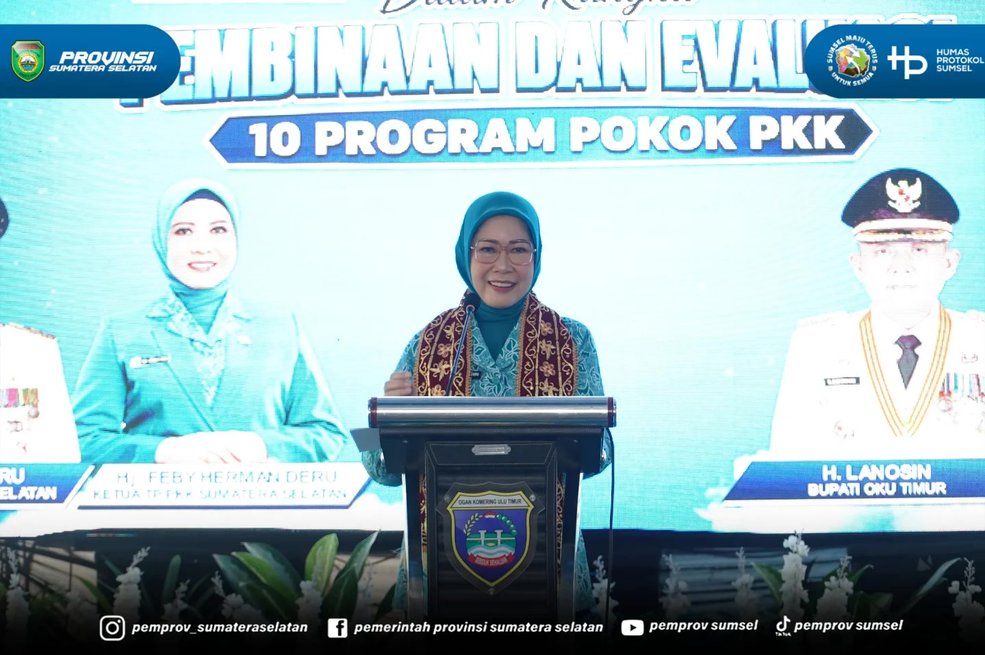 OKU TIMUR – Ketua Tim Penggerak (TP) PKK Provinsi Sumatera Selatan, Feby Herman Deru, mengapresiasi berbagai program unggulan TP PKK Kabupaten OKU Timur saat melakukan kunjungan kerja ke kabupaten tersebut, Selasa (30/6/2026).