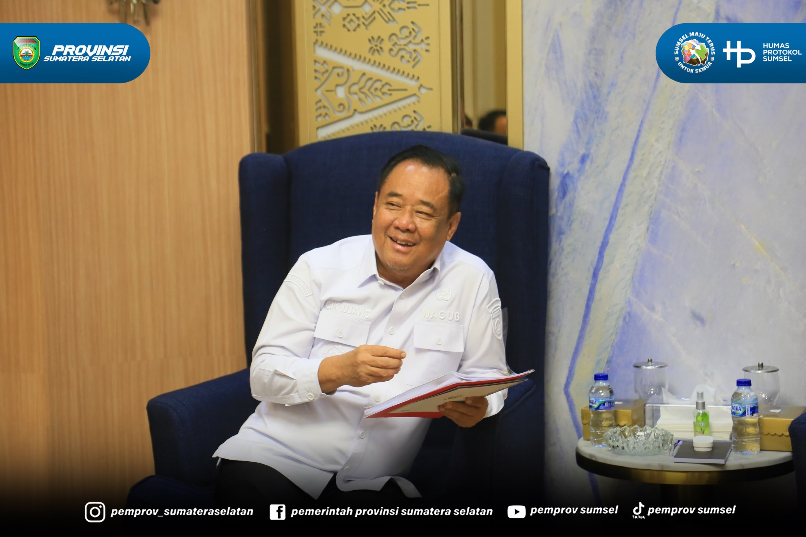Palembang - Wakil Gubernur Sumsel H. Cik Ujang menerima Pengurus Provinsi Shiroite Sumsel dalam rangka Silaturahmi dan membahas Piagam Penghargaan pada Event SKC Karate Nation Championship IV 2026 di Ruang Tamu Wakil Gubernur Sumsel. Selasa (7/7/2...