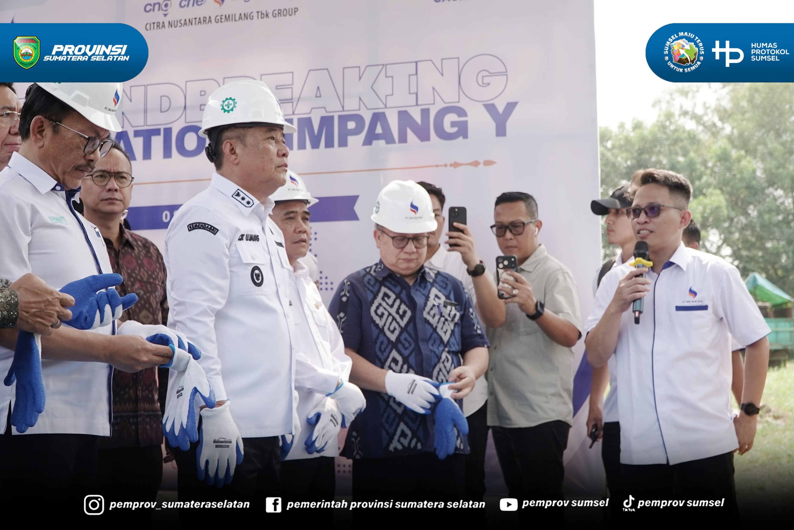 Ogan Ilir – Wakil Gubernur Sumatera Selatan H. Cik Ujang menghadiri sekaligus melakukan groundbreaking pembangunan CNG Station Simpang Y yang dirangkaikan dengan tasyakuran Hari Ulang Tahun ke-17 PT CNG Hilir Raya di Simpang Y, Kecamatan Indralaya...