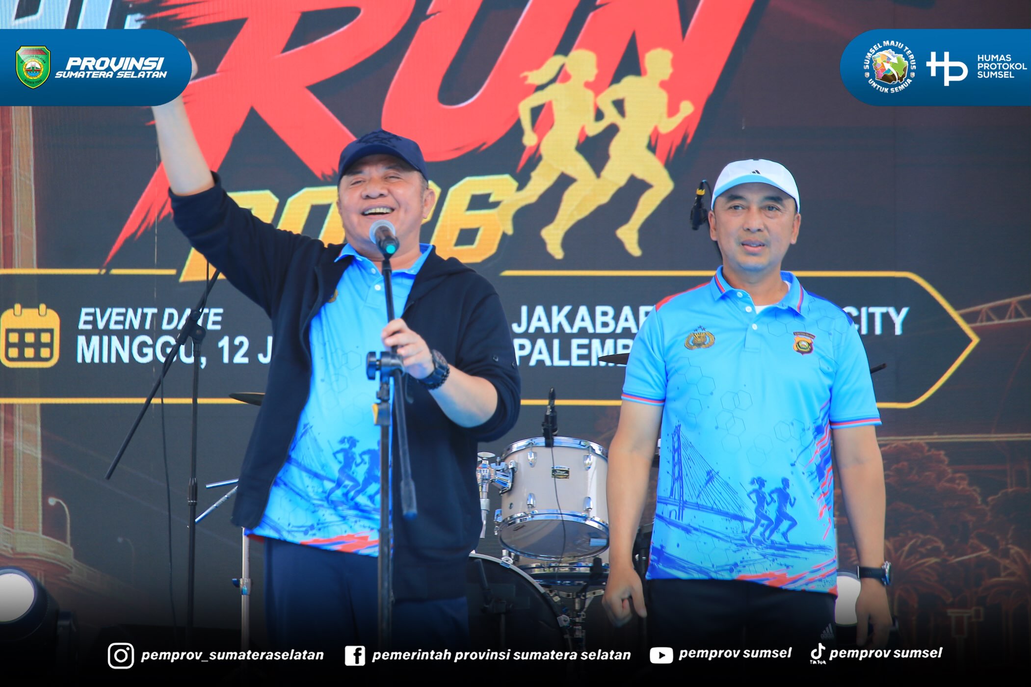 Palembang – Gubernur Sumatera Selatan (Sumsel), Dr. H. Herman Deru, menghadiri kegiatan Sumsel Bhayangkara Run 2026 yang digelar di Stadion Gelora Sriwijaya, Jakabaring Sport City, Minggu (12/7/2026).