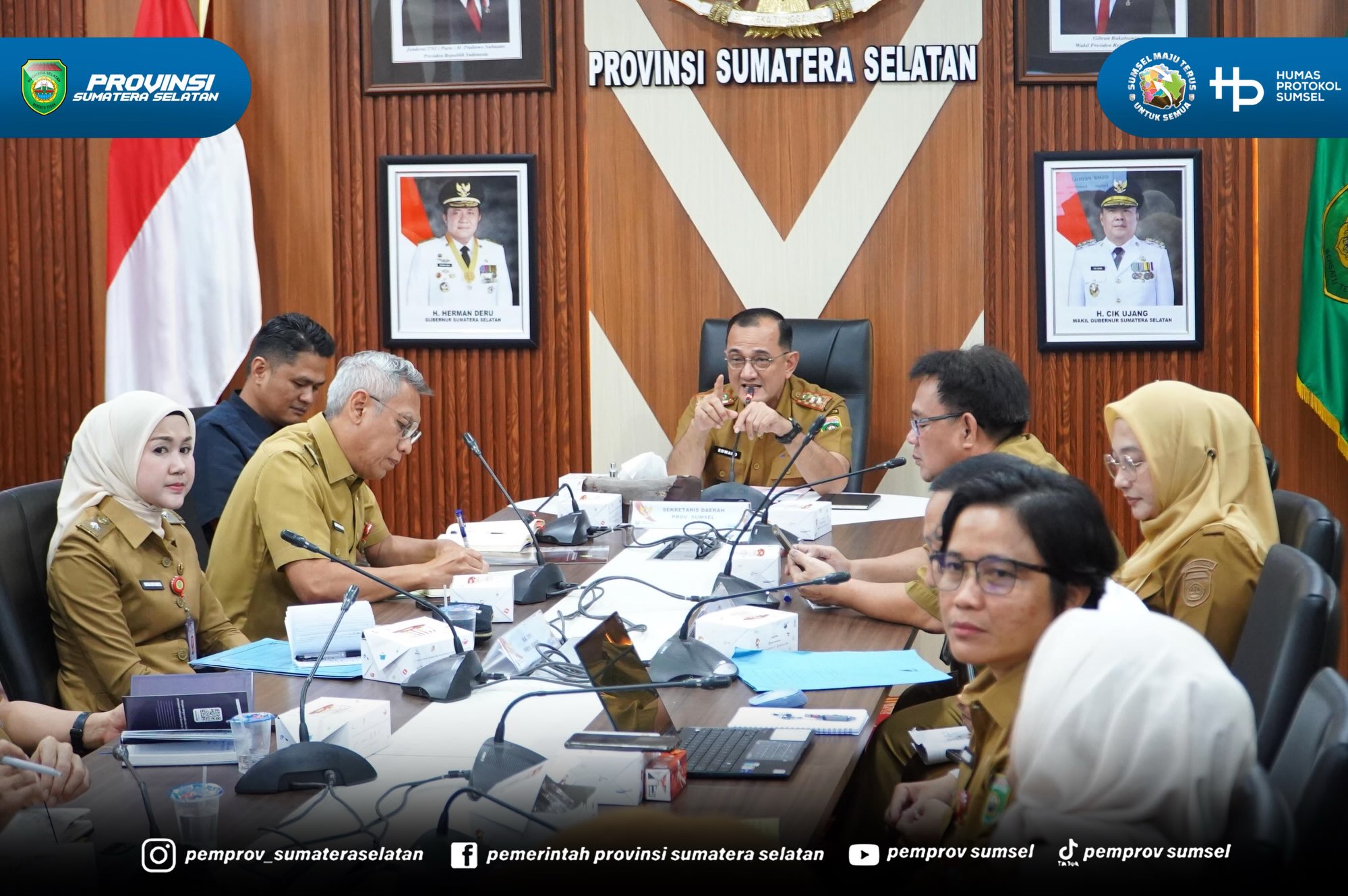 Palembang – Sekretaris Daerah (Sekda) Provinsi Sumatera Selatan, Edward Candra, memimpin rapat pembentukan Tim Efektif Proyek Perubahan di Ruang Rapat Setda Provinsi Sumsel, Selasa (14/7/2026).
