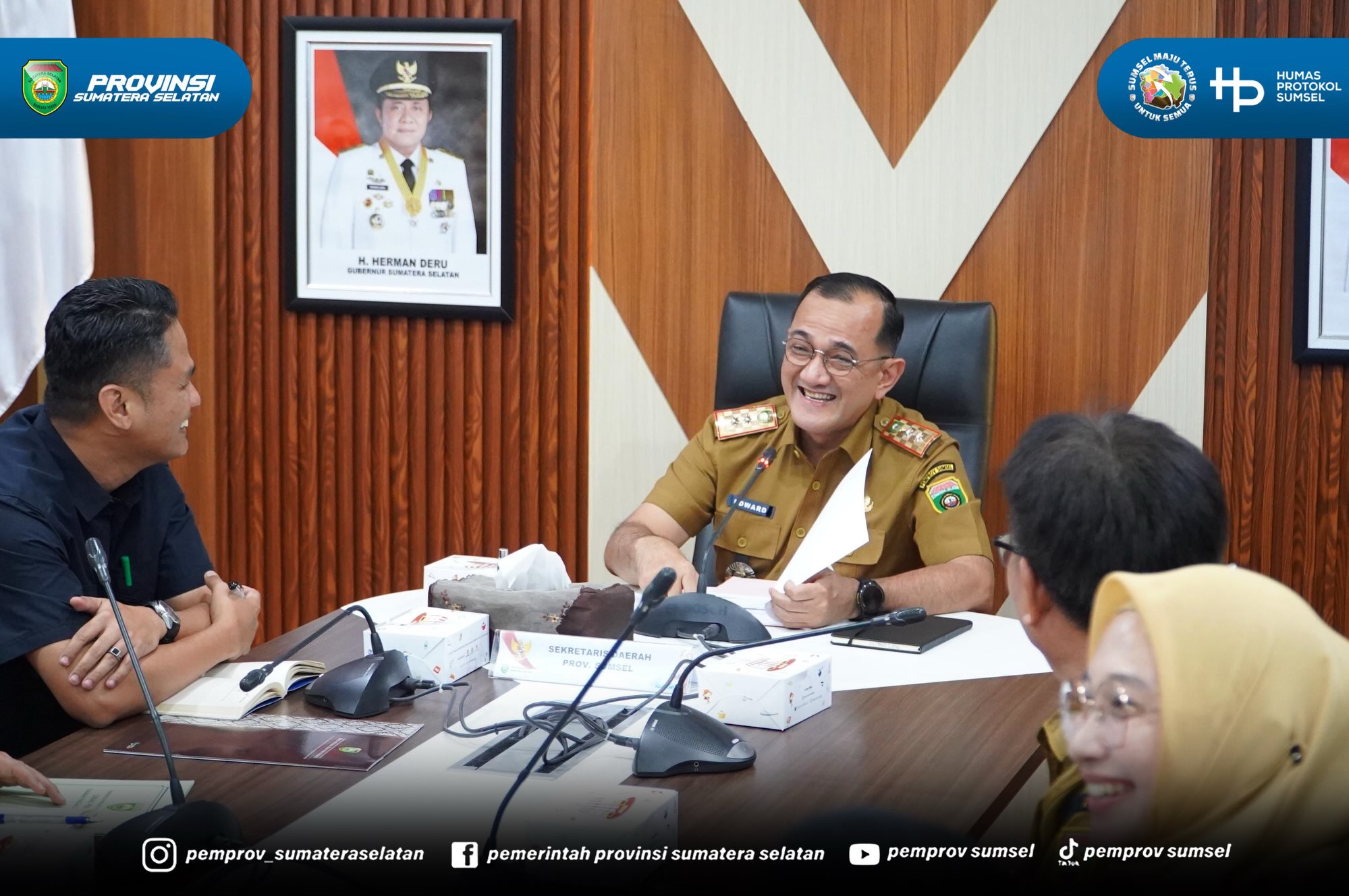 Palembang – Sekretaris Daerah (Sekda) Provinsi Sumatera Selatan, Edward Candra, memimpin rapat pembentukan Tim Efektif Proyek Perubahan di Ruang Rapat Setda Provinsi Sumsel, Selasa (14/7/2026).