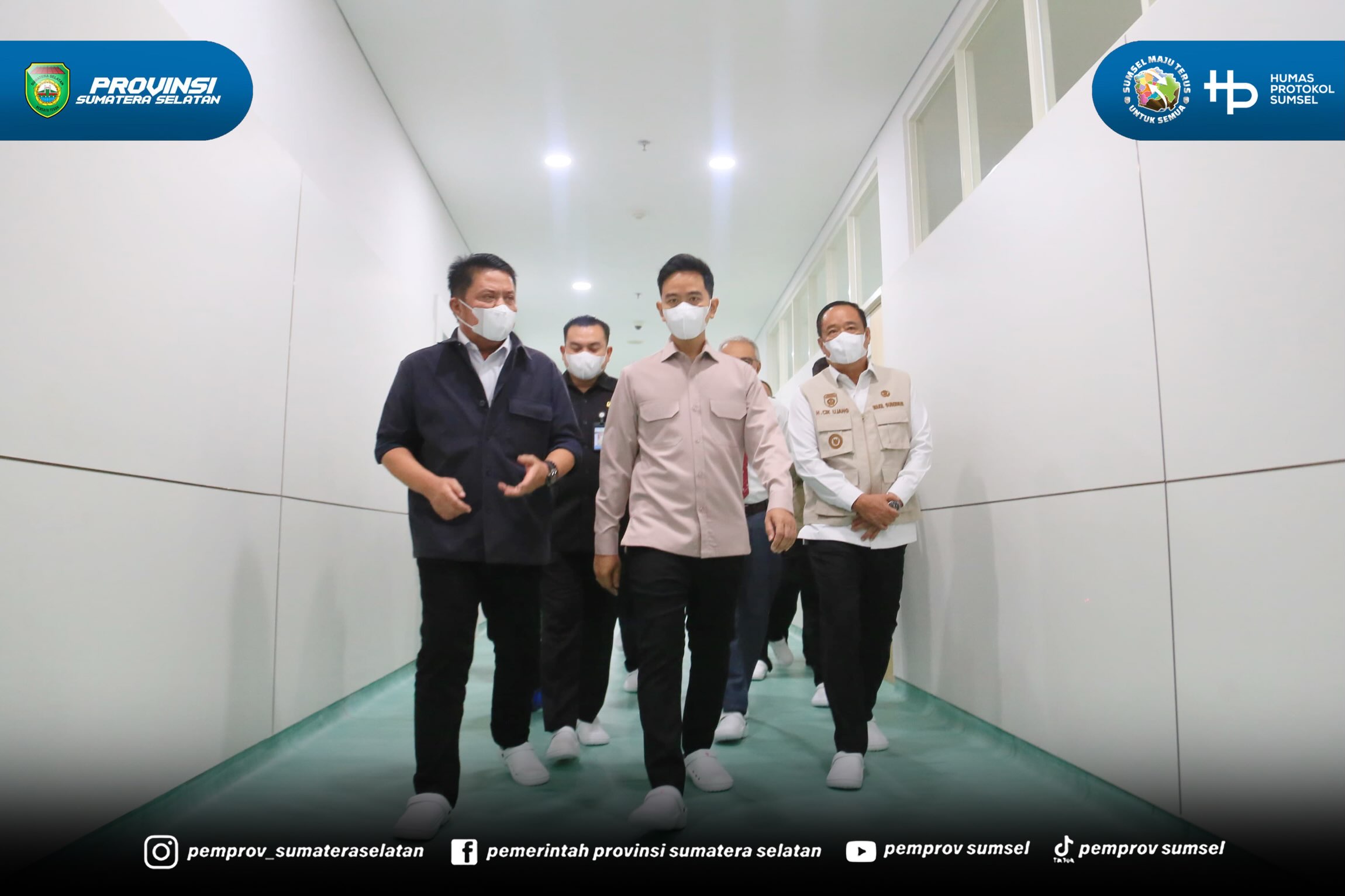 Palembang - Gubernur Sumsel H. Herman Deru bersama Wagub Sumsel H. Cik Ujang mendampingi kunjungan kerja Wakil Presiden Gibran Rakabuming Raka ke RSUD Siti Fatimah, Kamis (16/07/26).
