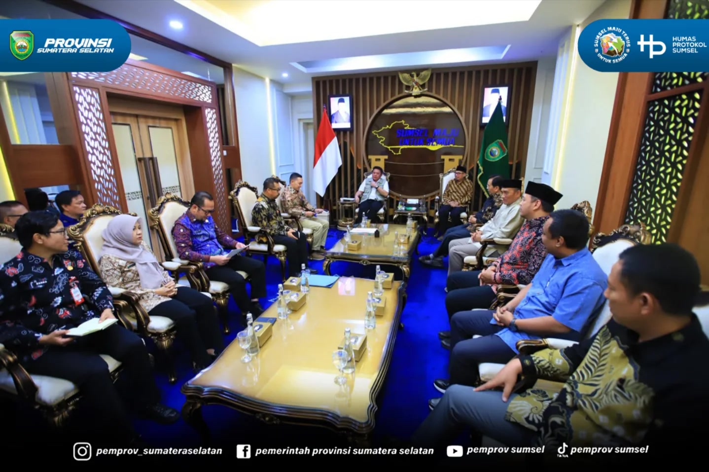 PALEMBANG – Gubernur Provinsi Sumatera Selatan (Sumsel), H. Herman Deru, menerima kunjungan audiensi dari Pimpinan Pusat (PP) Muhammadiyah di Ruang Rapat Gubernur, Jumat (17/7/2026).