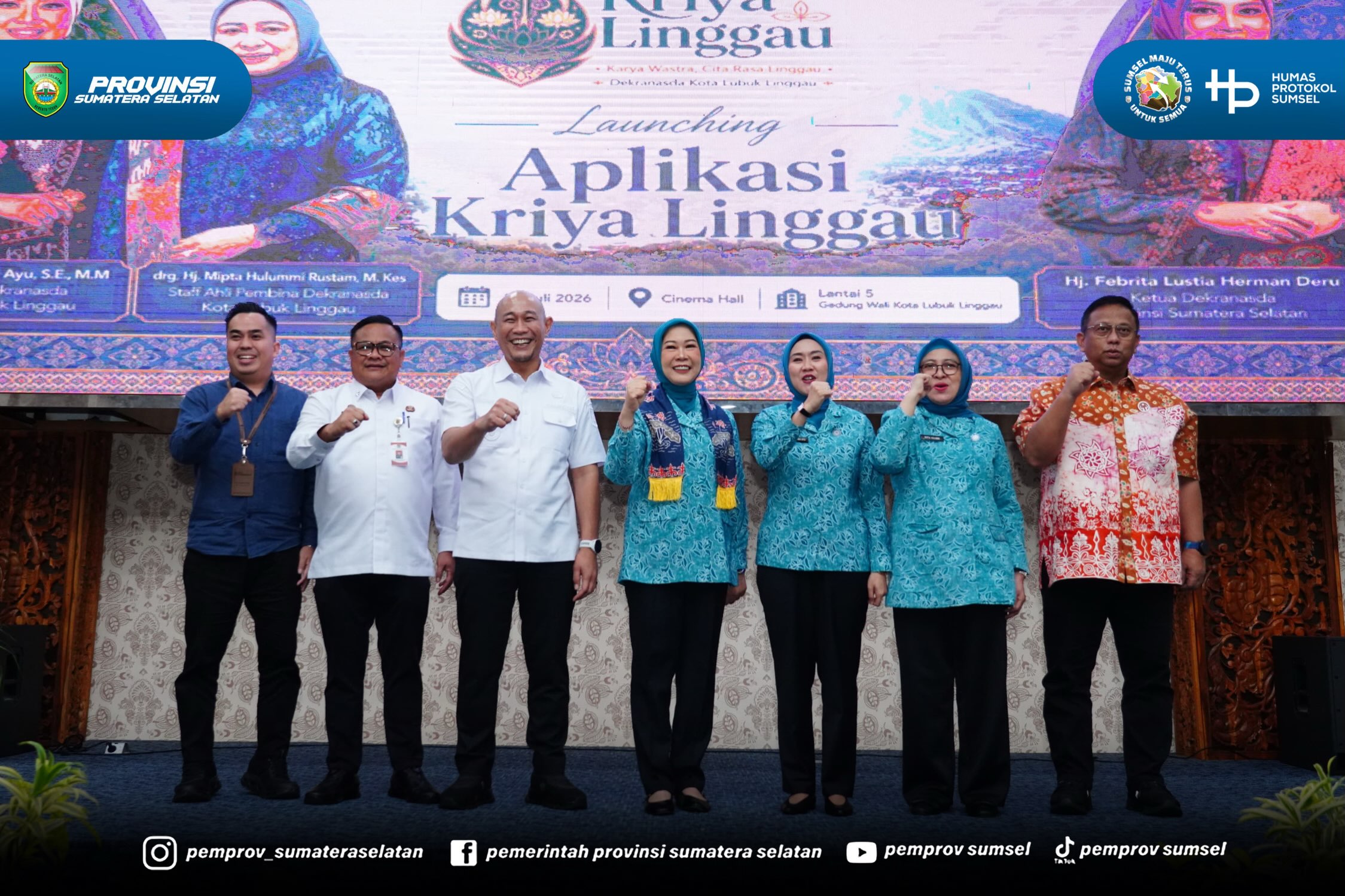 Lubuk Linggau - Ketua TP PKK Sumsel Feby Deru melakukan kunjungan kerja ke TP PKK Kota Lubuk Linggau, Rabu (22/07/26).