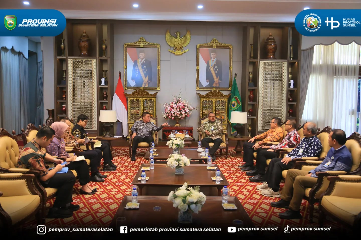 PALEMBANG — Gubernur Provinsi Sumatera Selatan (Sumsel), H. Herman Deru, menerima kunjungan silaturahmi Kepala Kantor Wilayah BPJS Ketenagakerjaan Sumatera Bagian Selatan (Sumbagsel) yang baru, Kuncoro Budi Winarno, beserta jajaran di Griya Agung,...
