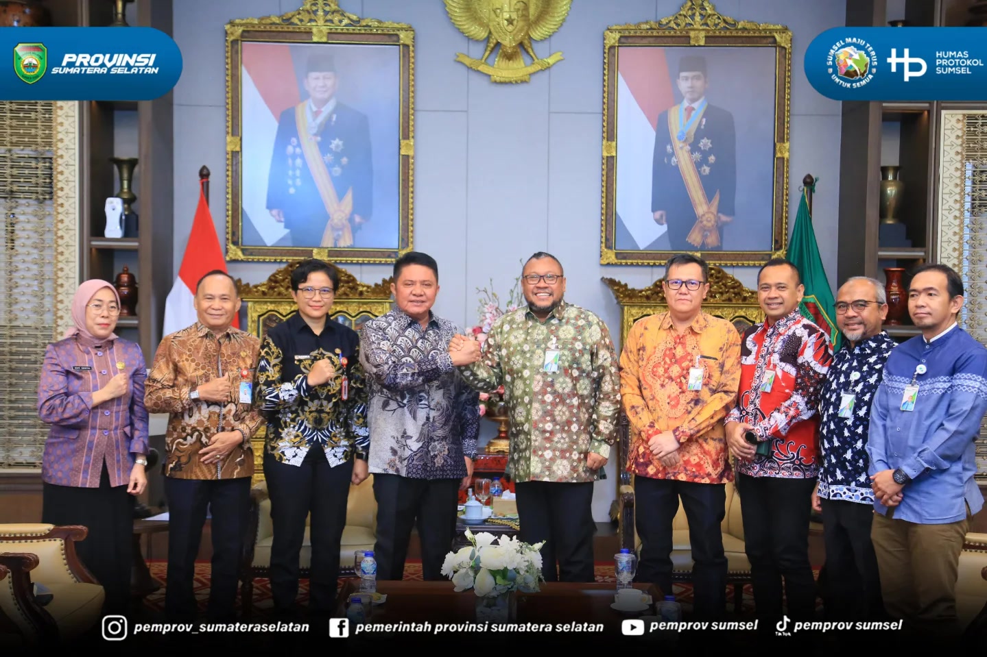 PALEMBANG — Gubernur Provinsi Sumatera Selatan (Sumsel), H. Herman Deru, menerima kunjungan silaturahmi Kepala Kantor Wilayah BPJS Ketenagakerjaan Sumatera Bagian Selatan (Sumbagsel) yang baru, Kuncoro Budi Winarno, beserta jajaran di Griya Agung,...