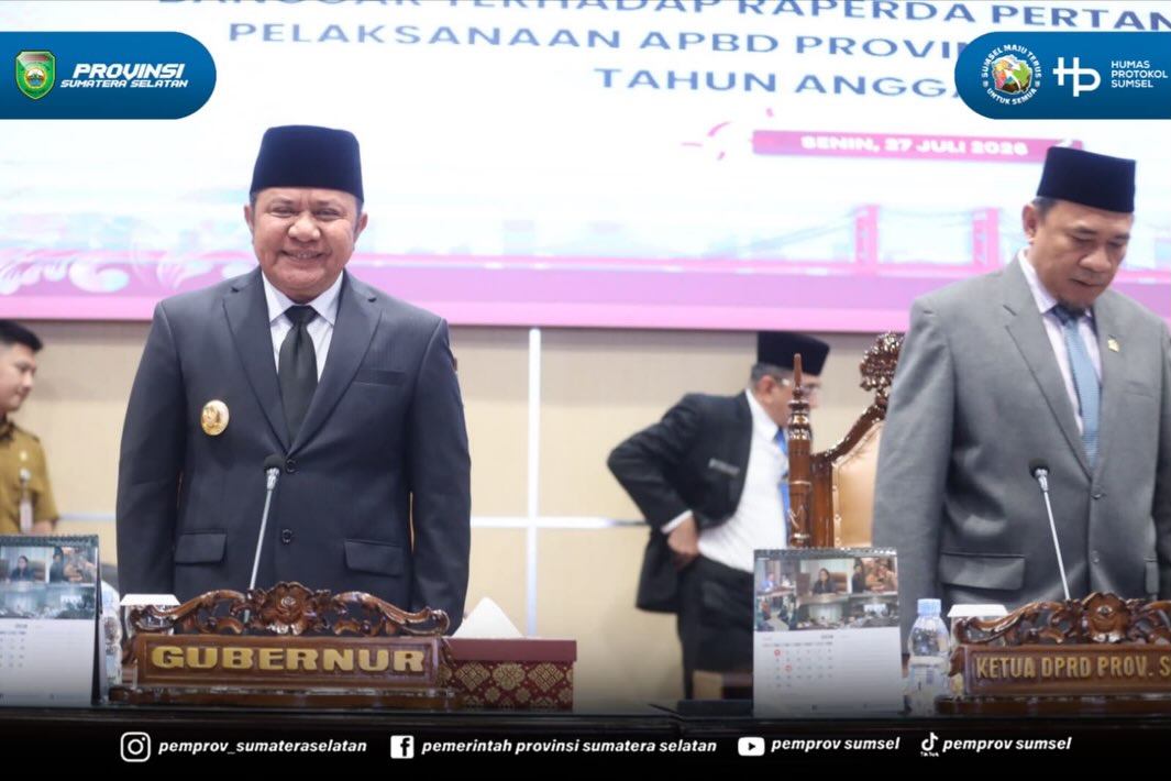Palembang - DPRD Provinsi Sumatera Selatan secara resmi menyetujui Raperda Pertanggungjawaban Pelaksanaan APBD Provinsi Sumatera Selatan Tahun Anggaran 2025.