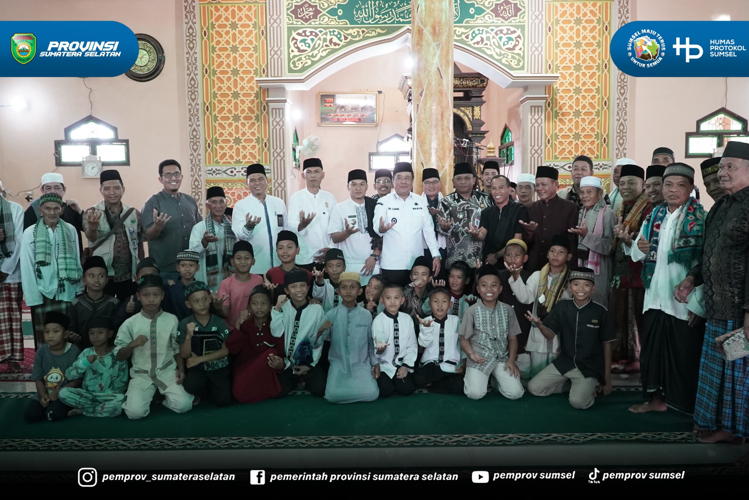 Wakil Gubernur Sumatera Selatan H. Cik Ujang melaksanakan Safari Sholat Jumat di Masjid Jami' Nurul Iman Desa Simpang Tanjung Kecamatan Belimbing Kabupaten Muara Enim. Jumat (31/07/2026).
