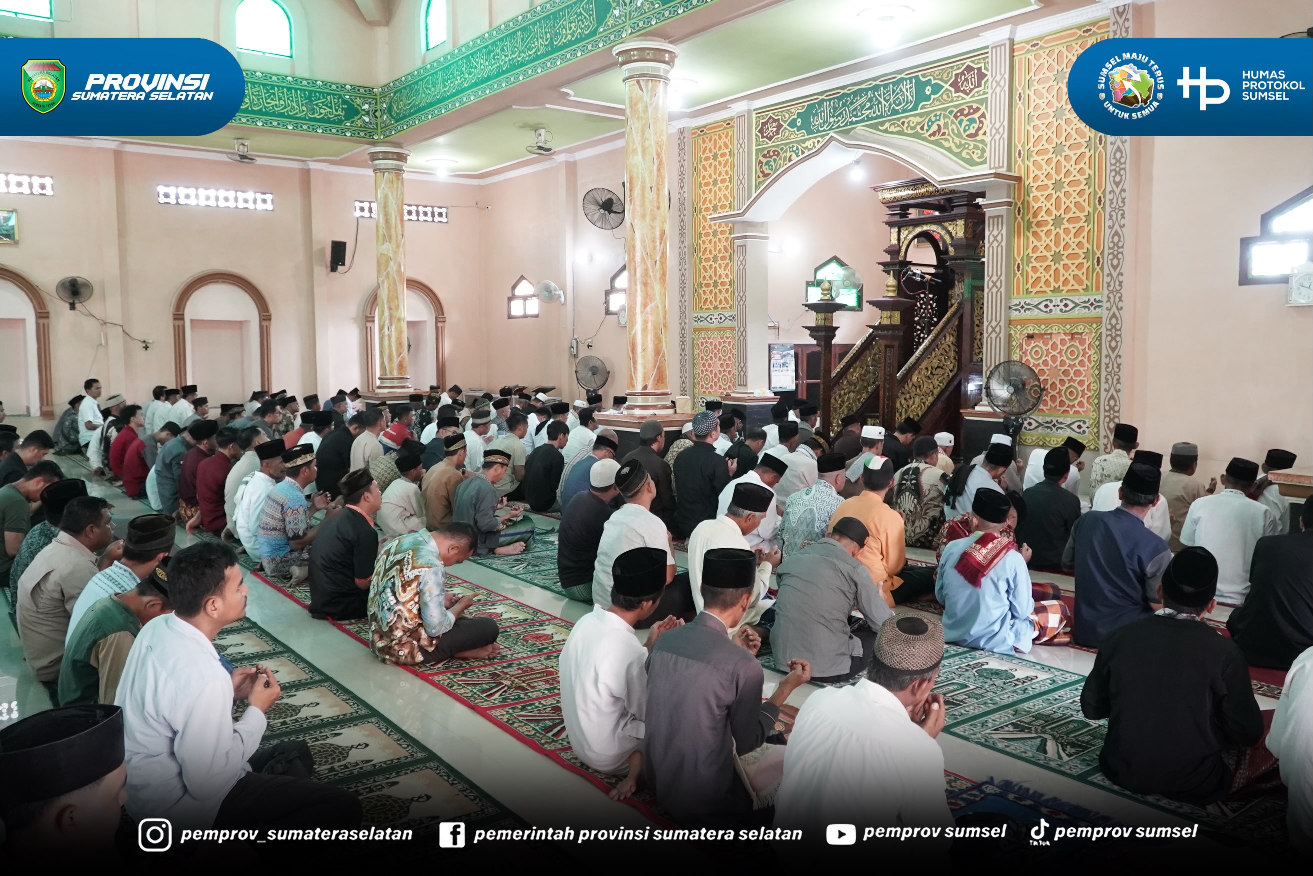 Wakil Gubernur Sumatera Selatan H. Cik Ujang melaksanakan Safari Sholat Jumat di Masjid Jami' Nurul Iman Desa Simpang Tanjung Kecamatan Belimbing Kabupaten Muara Enim. Jumat (31/07/2026).