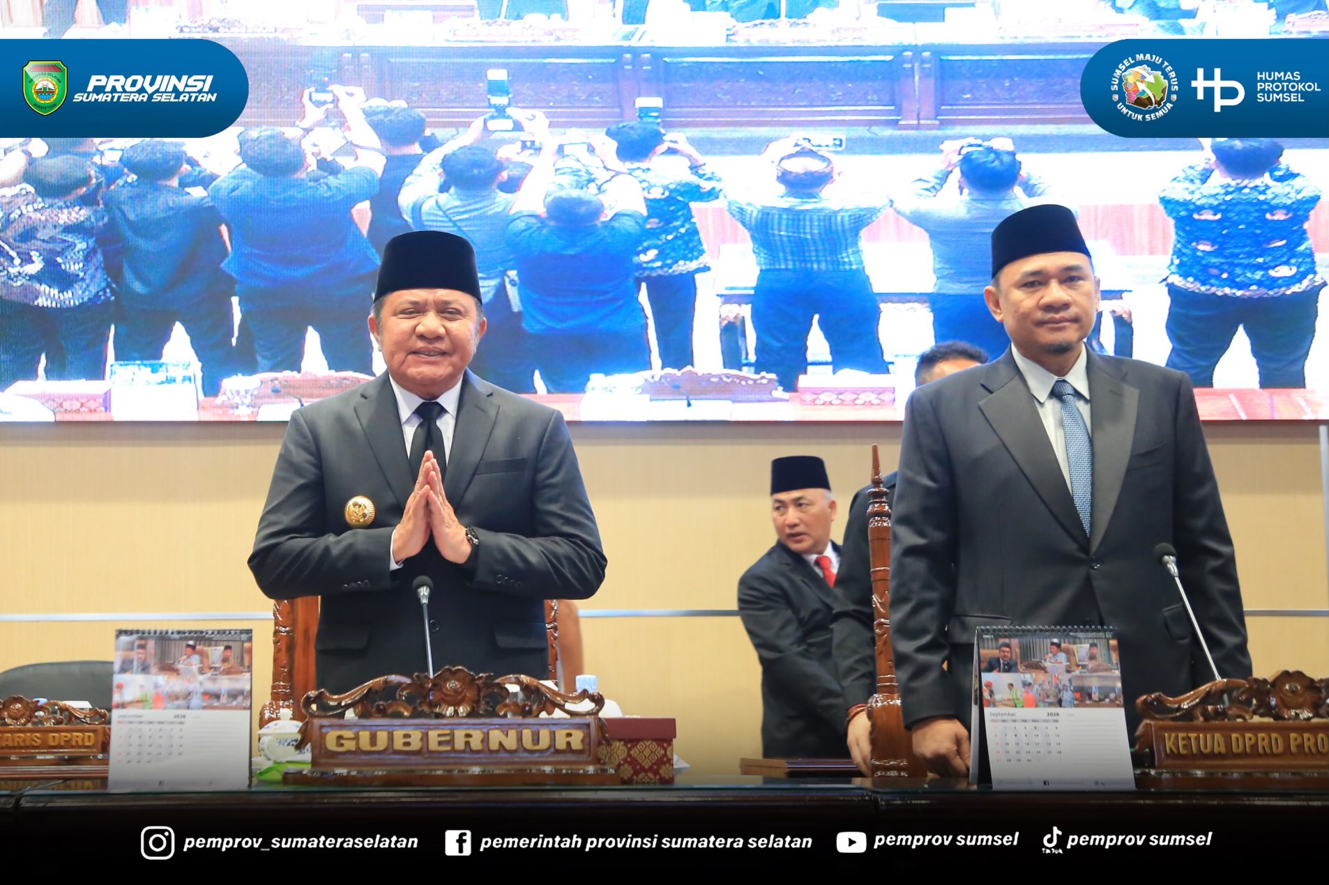 PALEMBANG — Gubernur Provinsi Sumatera Selatan H. Herman Deru bersama pimpinan DPRD Provinsi Sumatera Selatan resmi menandatangani Nota Kesepakatan terhadap Kebijakan Umum Anggaran (KUA) serta Prioritas dan Plafon Anggaran Sementara (PPAS) Anggara...