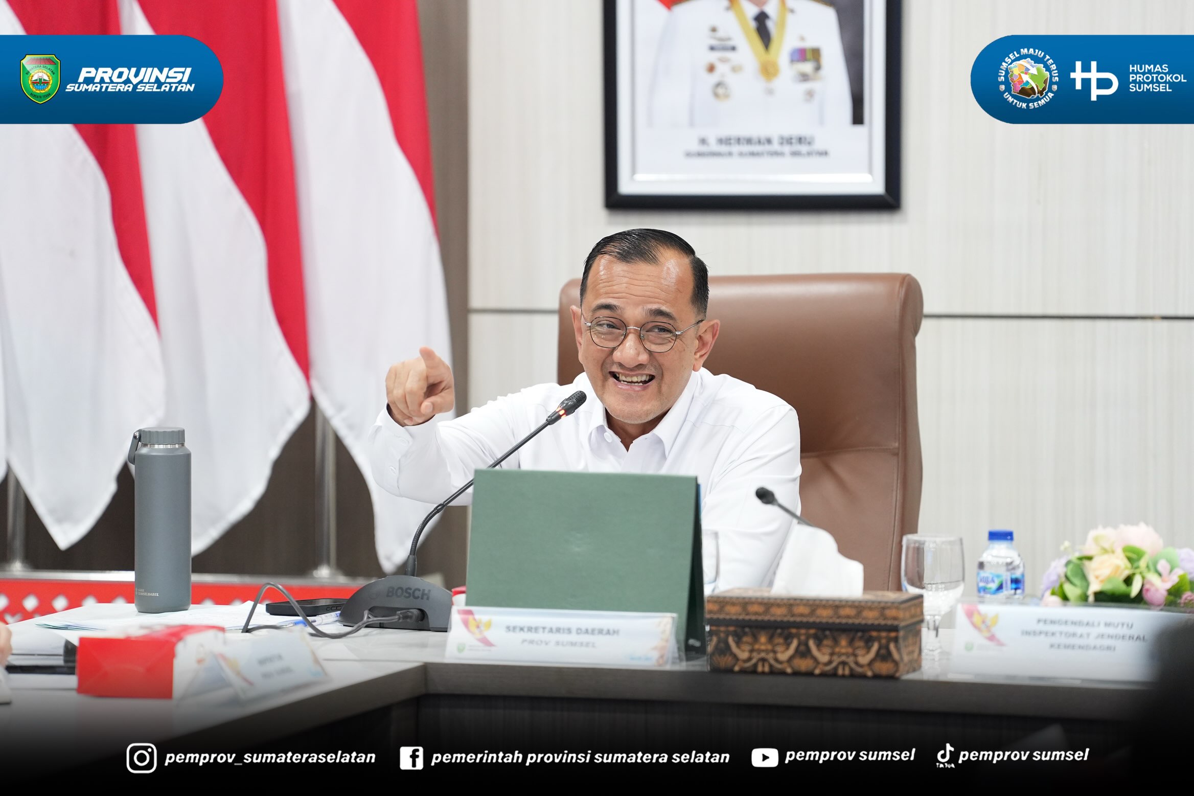 Palembang - Pemerintah Provinsi Sumatera Selatan (Pemprov Sumsel) resmi menerima kedatangan Tim Inspektorat Jenderal Kementerian Dalam Negeri (Itjen Kemendagri) RI dalam agenda Entry Meeting Pengawasan Penyelenggaraan Pemerintahan Daerah TA 2026....