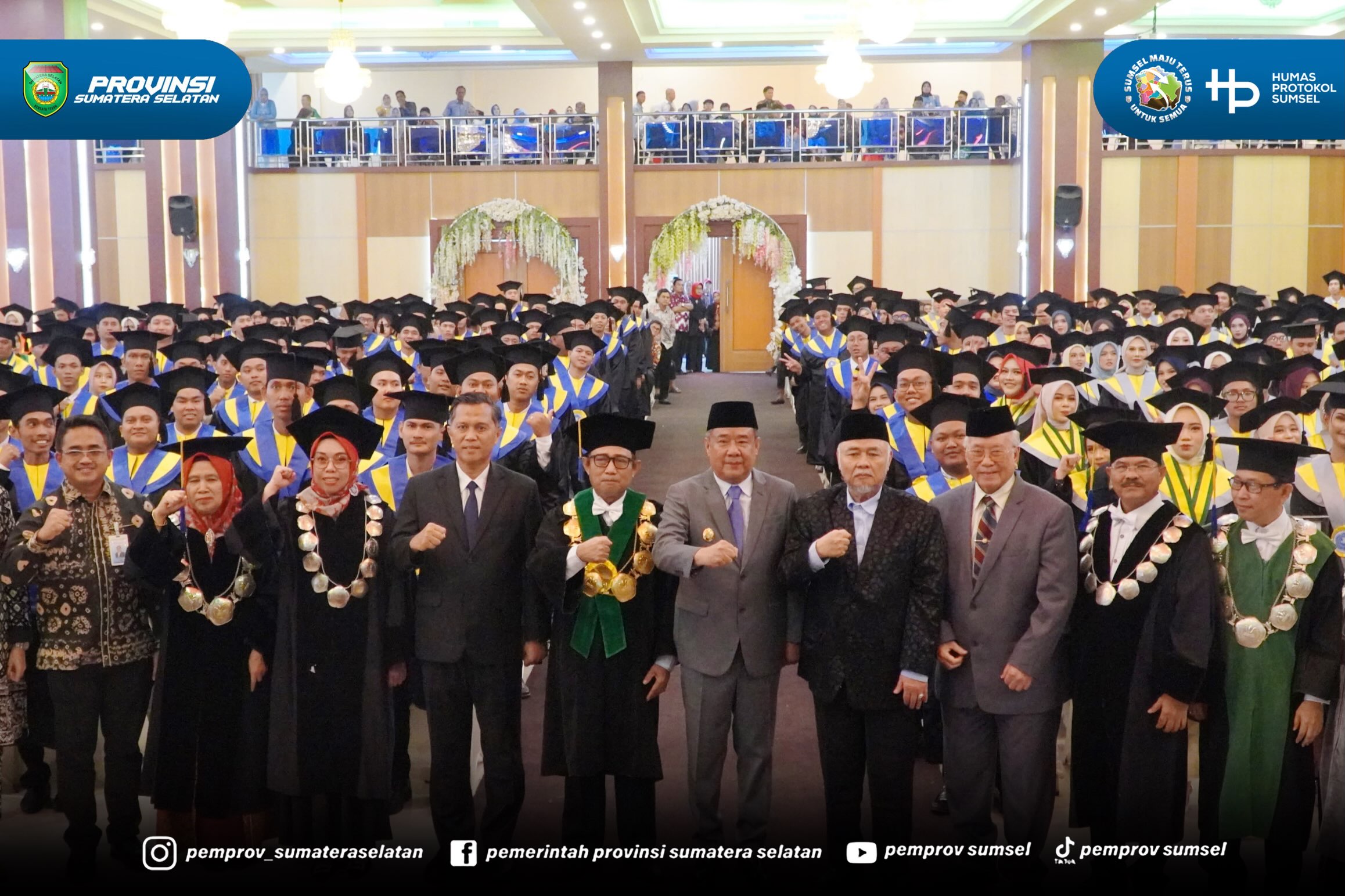 Palembang – Wakil Gubernur Sumatera Selatan H. Cik Ujang menghadiri acara wisuda Universitas Tridinanti Palembang yang berlangsung khidmat di Ballroom Universitas Tridinanti, Palembang, Sabtu (22/8/2026).
