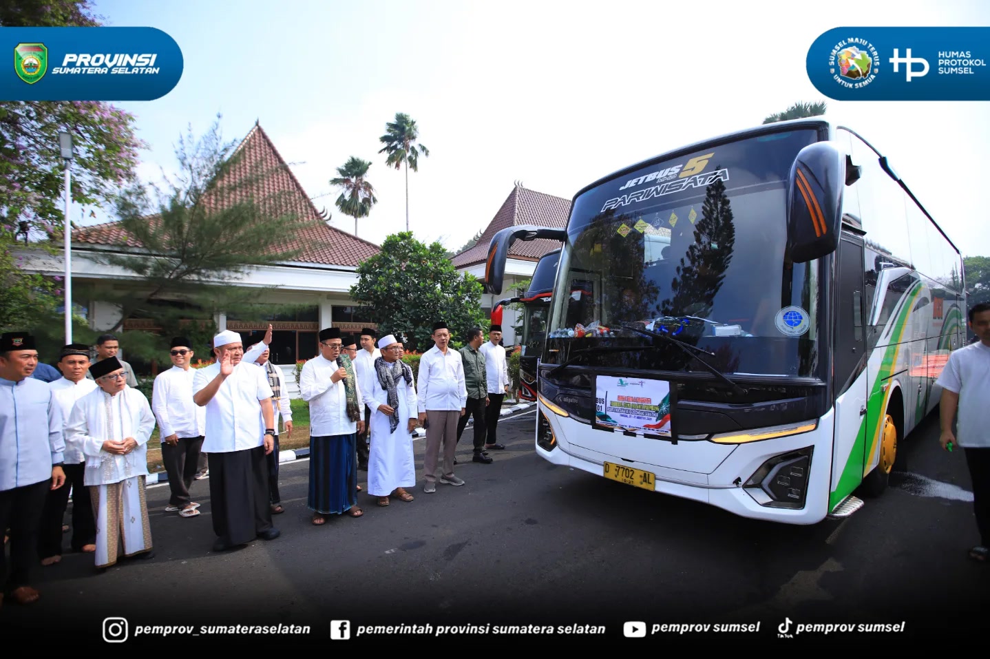 Palembang – Gubernur Sumatera Selatan (Sumsel) Dr. H. Herman Deru melepas keberangkatan Delegasi Pengurus Wilayah Nahdlatul Ulama (PWNU) Sumsel menuju Muktamar ke-35 NU di Tambakberas, Jombang, Jawa Timur, Selasa (25/5) pagi.