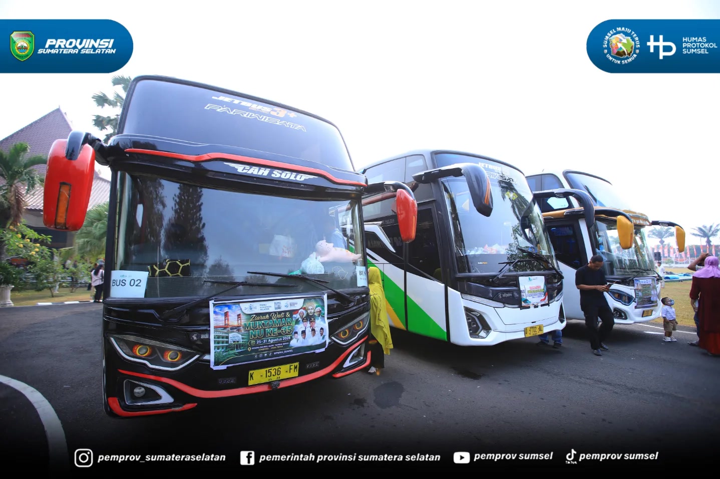 Palembang – Gubernur Sumatera Selatan (Sumsel) Dr. H. Herman Deru melepas keberangkatan Delegasi Pengurus Wilayah Nahdlatul Ulama (PWNU) Sumsel menuju Muktamar ke-35 NU di Tambakberas, Jombang, Jawa Timur, Selasa (25/5) pagi.