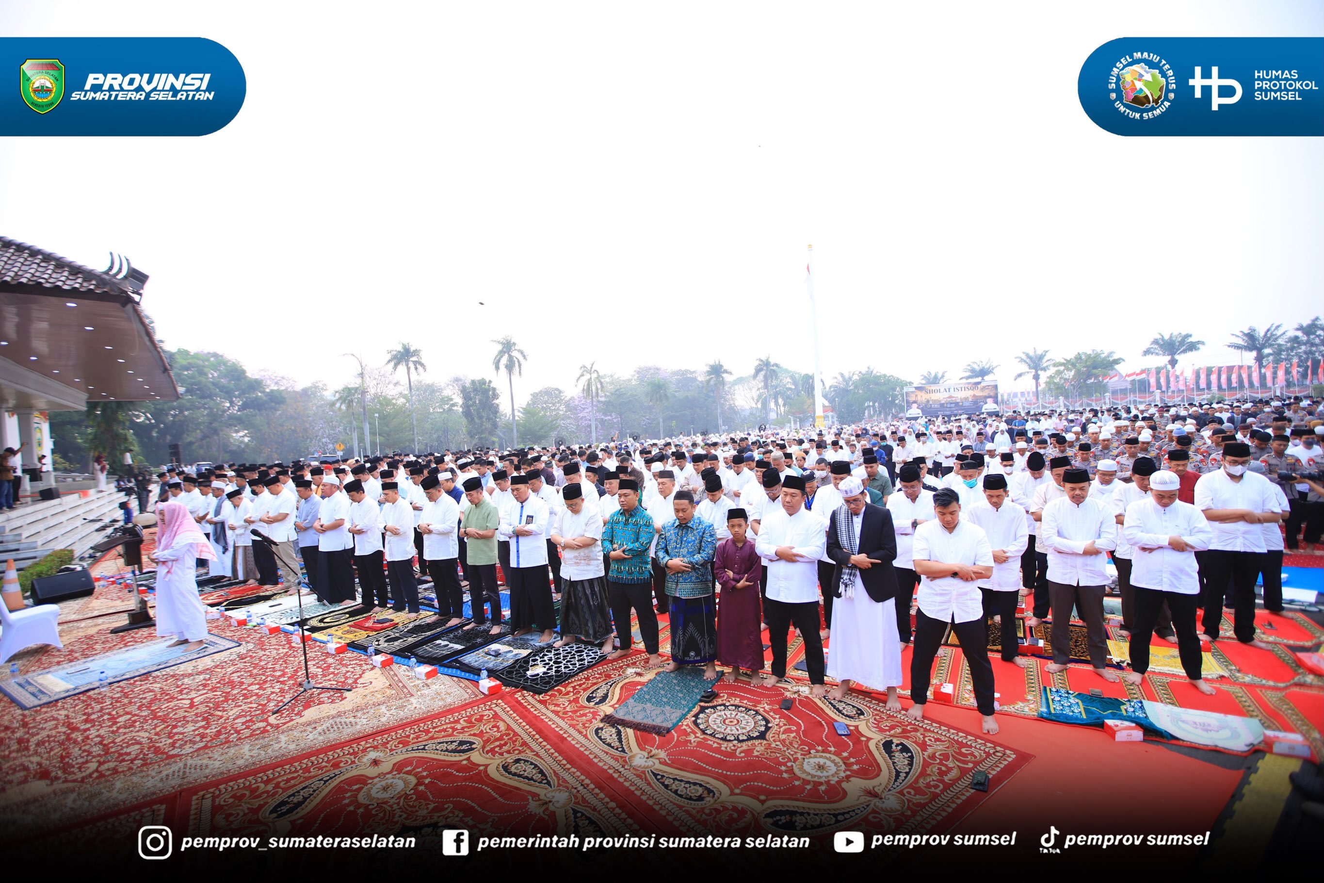 Palembang – Gubernur Sumatera Selatan (Sumsel) Dr. H. Herman Deru mengajak seluruh masyarakat untuk tetap bersyukur, memperkuat gotong royong, serta memperbanyak doa dalam menghadapi musim kemarau yang bersamaan dengan fenomena El Nino dan meningk...