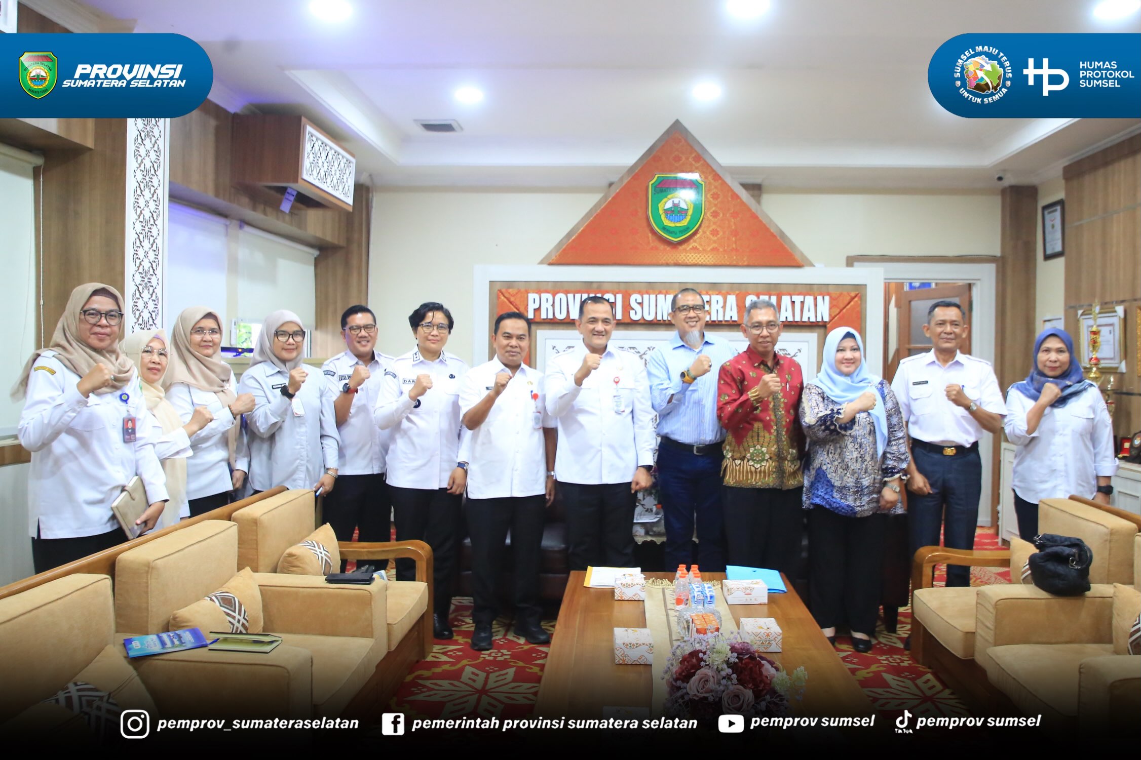 Sekretaris Daerah Pemerintah Provinsi Sumsel Dr. H. Edward Candra menerima DPP Ikatan Alumni SMA Negeri 2 Palembang di Ruang Kerjanya, Rabu (26/8/2026).