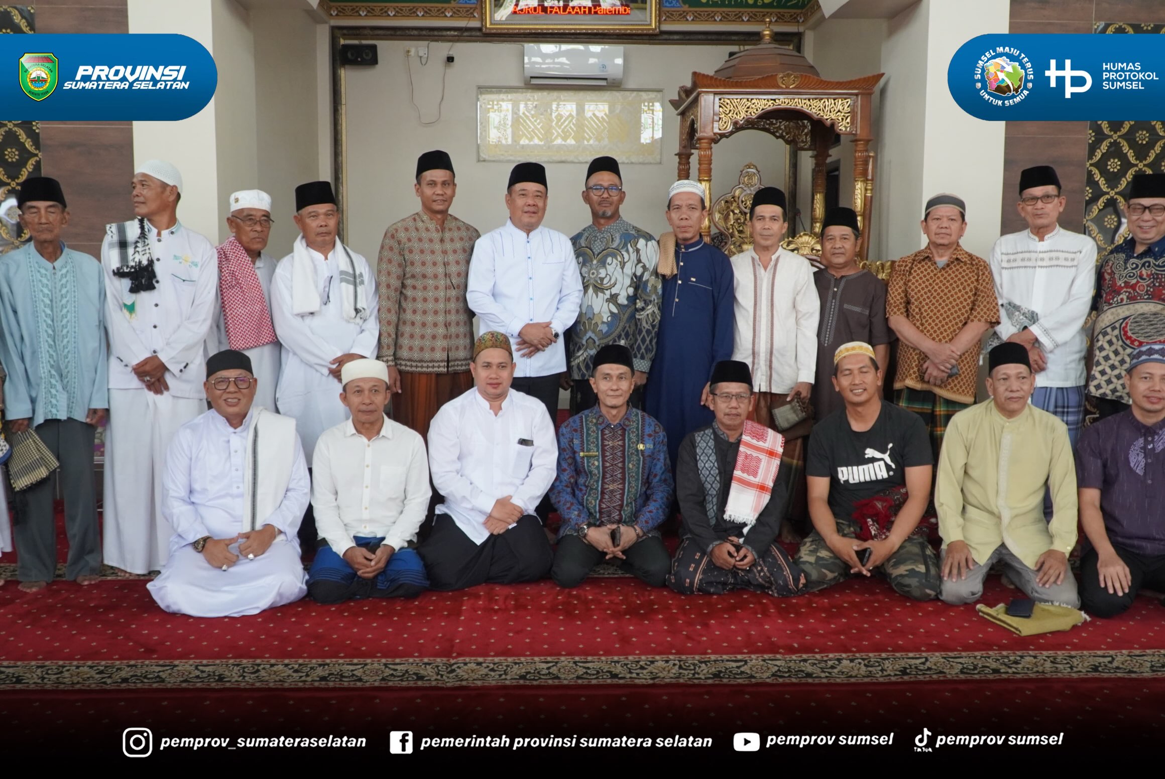 Palembang - Wakil Gubernur Sumsel H. Cik Ujang melaksanakan Safari Sholat Jumat di Masjid Fajrul Falah Kecamatan Ilir Barat I Palembang. Jumat (18/09/2026).