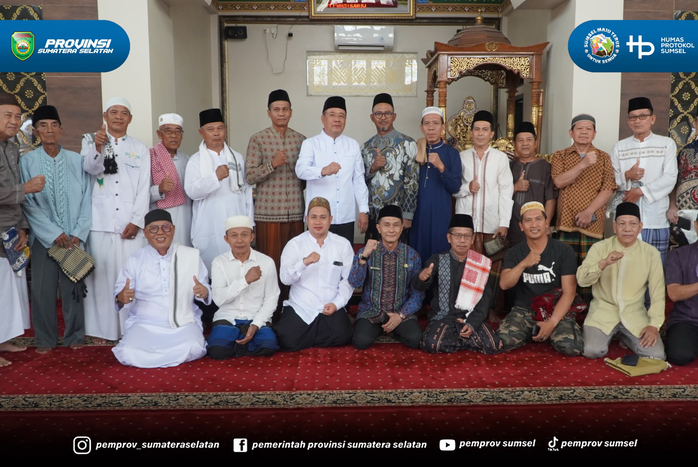 Palembang - Wakil Gubernur Sumsel H. Cik Ujang melaksanakan Safari Sholat Jumat di Masjid Fajrul Falah Kecamatan Ilir Barat I Palembang. Jumat (18/09/2026).