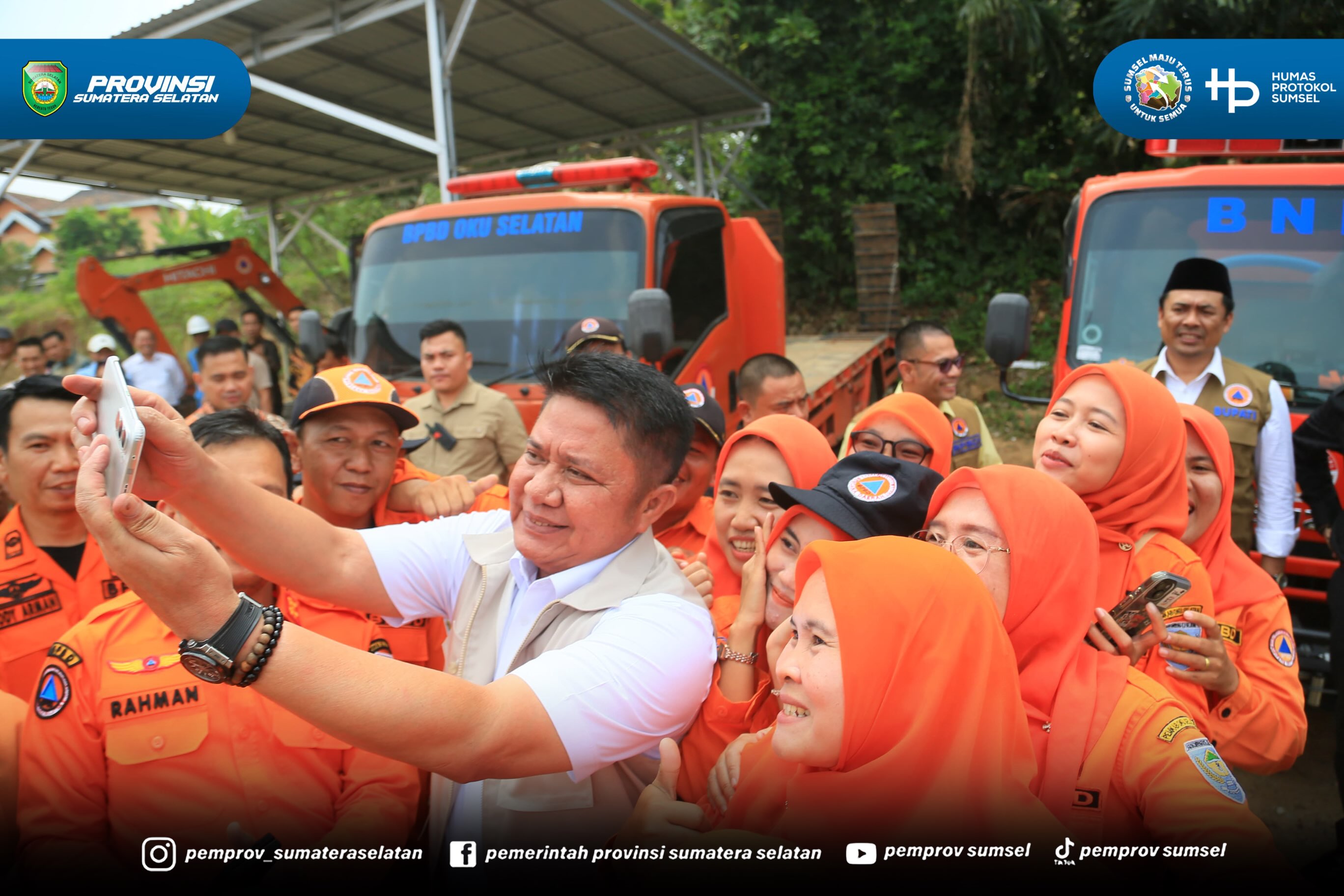 OKUS - Gubernur Sumatera Selatan (Sumsel), Herman Deru meninjau Posko Satgas Karhutla Kabupaten Ogan Komering Ulu Selatan (OKUS), Sabtu (19/09/2026).