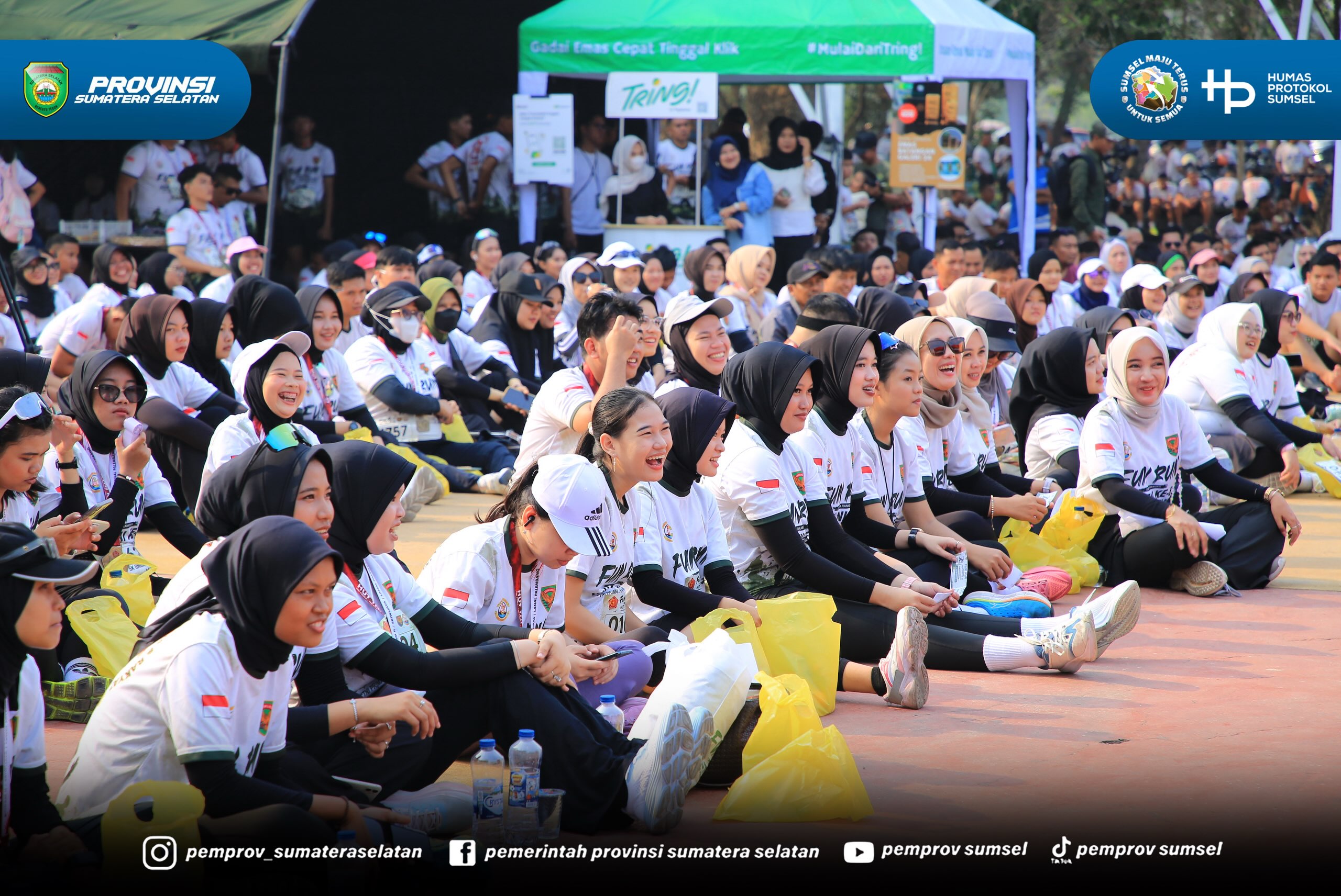 Sekretaris Daerah Pemerintah Provinsi Sumsel Dr H Edward Candra melepas Peserta Lomba Lari (Fun Run) 5 K di Jakabaring Sport City (JSC) Palembang, Minggu (20/9/2026).